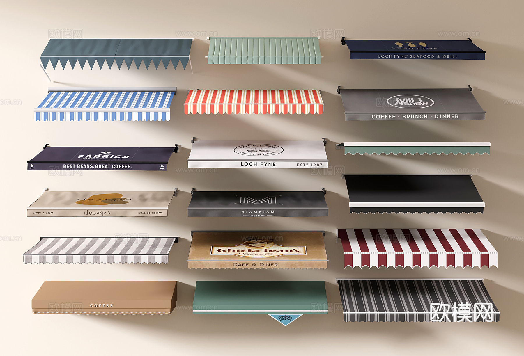 现代遮阳棚 雨搭 伸缩遮雨棚 折叠式户外雨棚 收缩3d模型下载