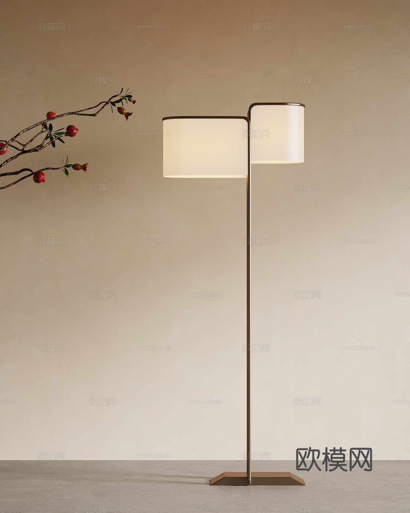 新中式落地灯su模型