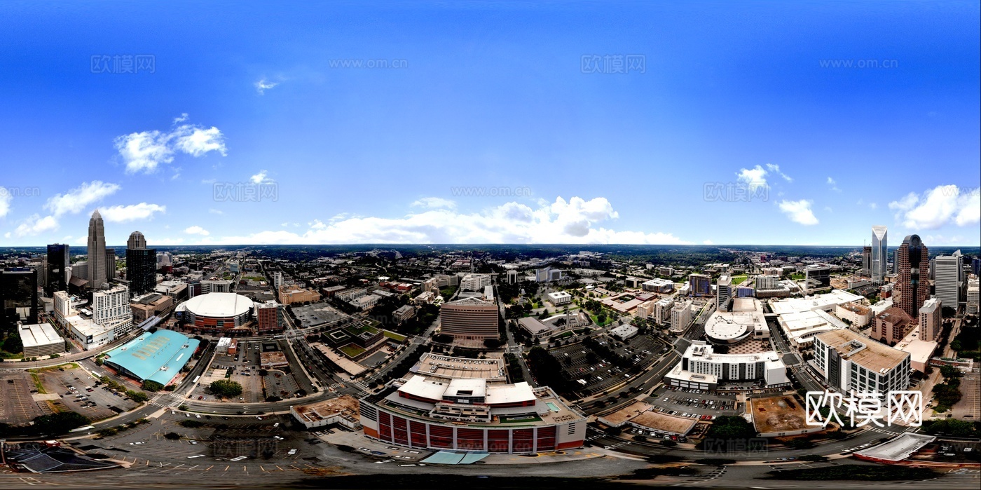 城市天际线 蓝天白云hdr