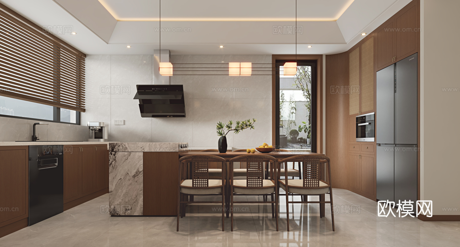 宋式客餐厅3d模型下载（渲染图3）