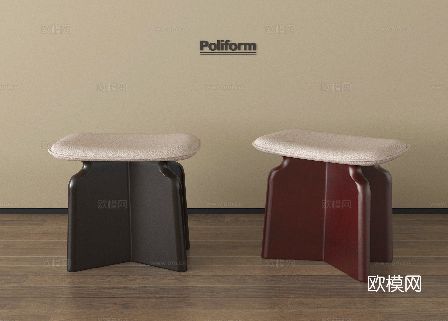 中古凳子 木凳 矮凳 换鞋凳 沙发凳3d模型下载