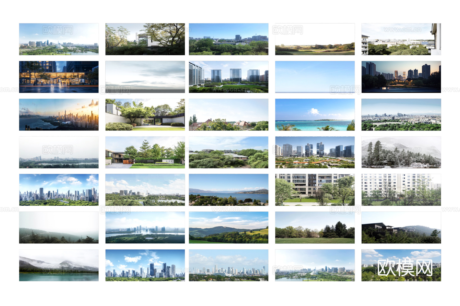 现代其他材质 环绕背景 户外背景 城市背景 环境贴图su模型