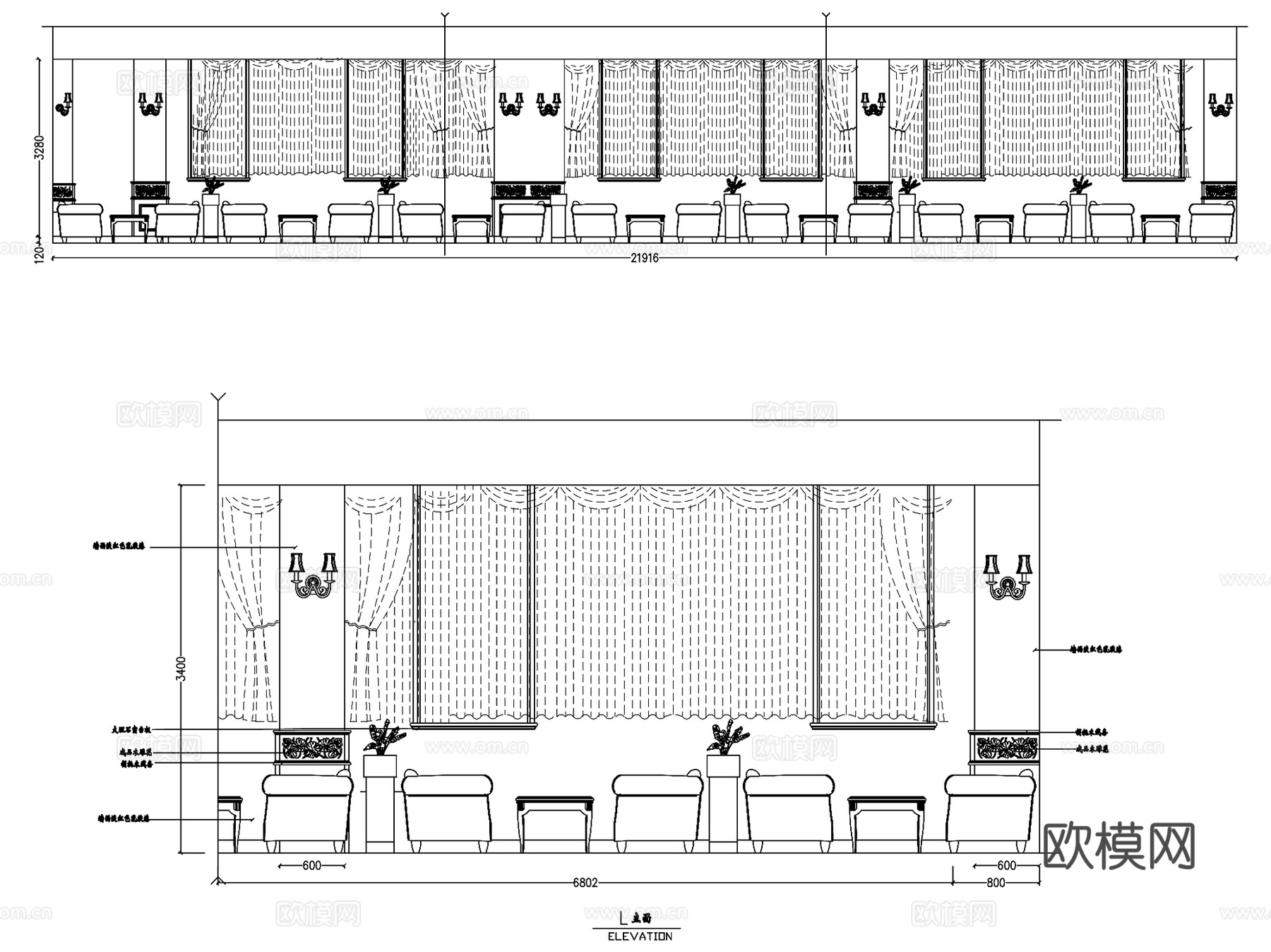 现代咖啡厅酒吧室内装修CAD施工图集 22套cad施工图