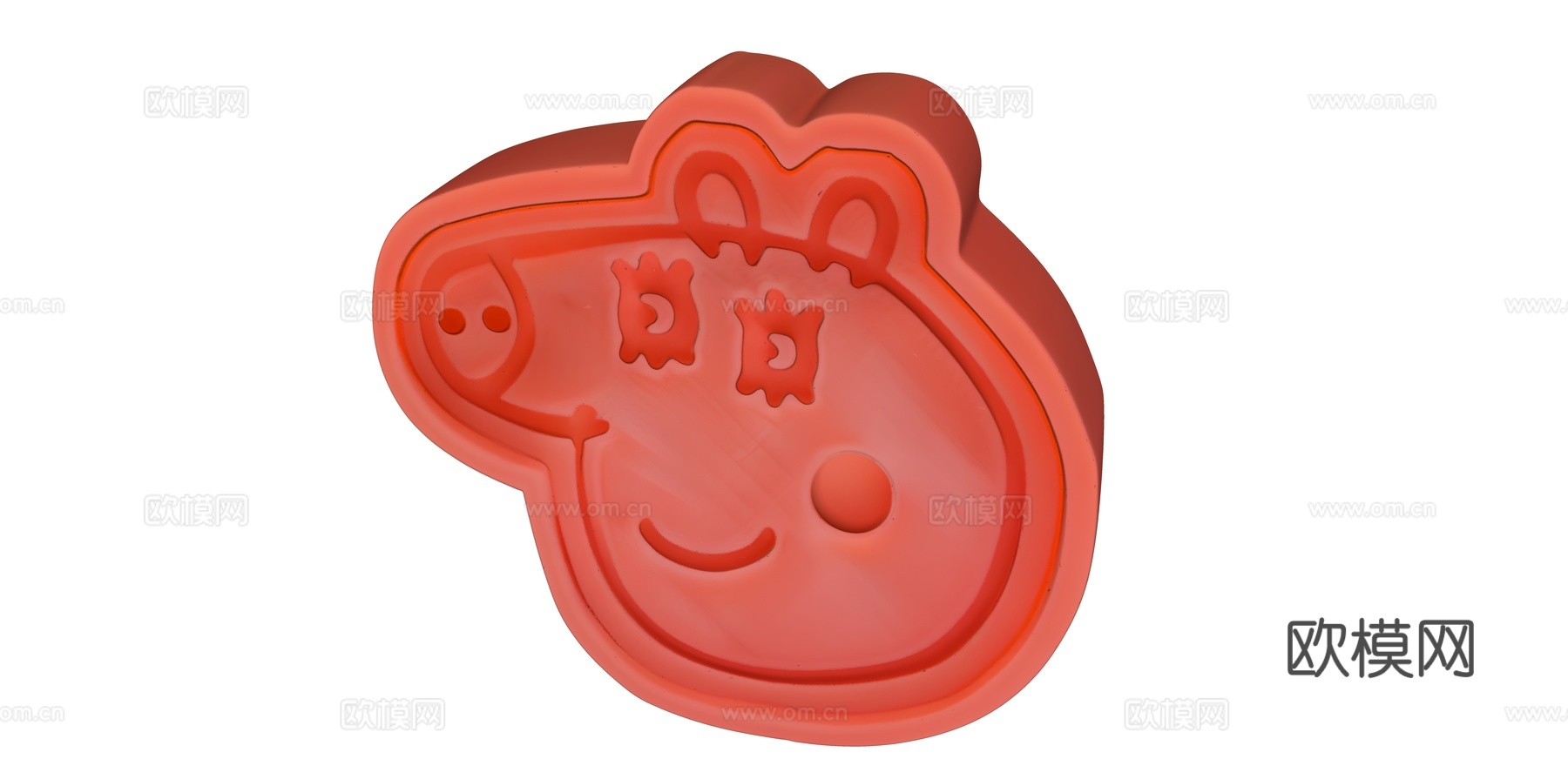 小猪佩奇头像印泥雕刻su模型