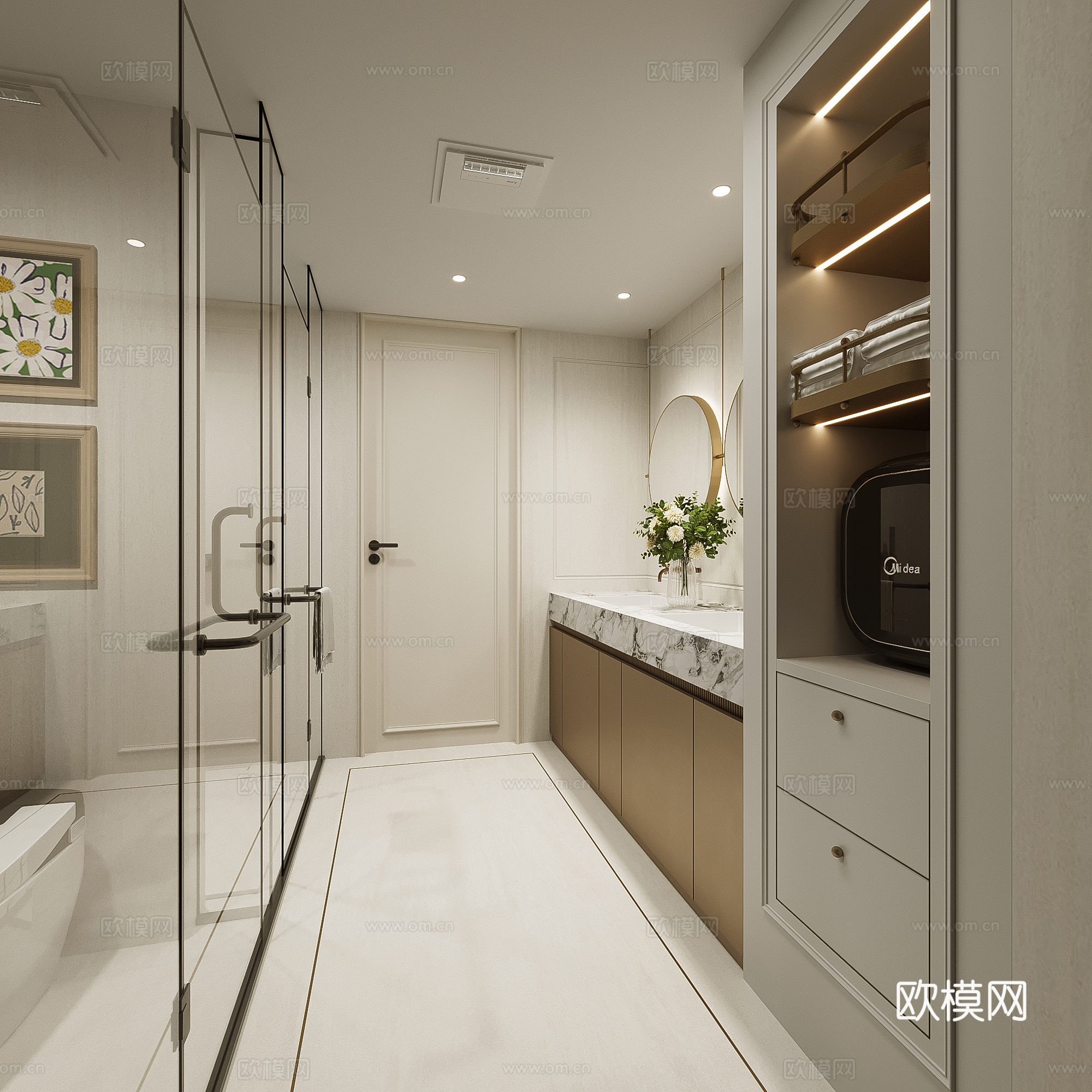 法式简欧轻奢卫生间su模型