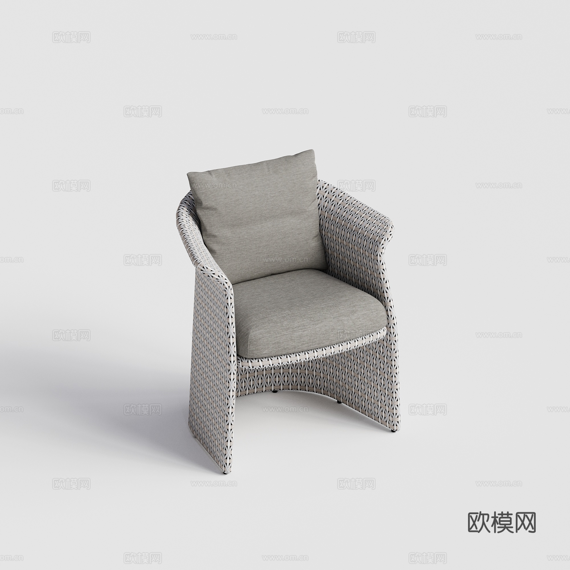 DEDON - 现代户外椅 单人椅 藤编椅 休闲椅su模型