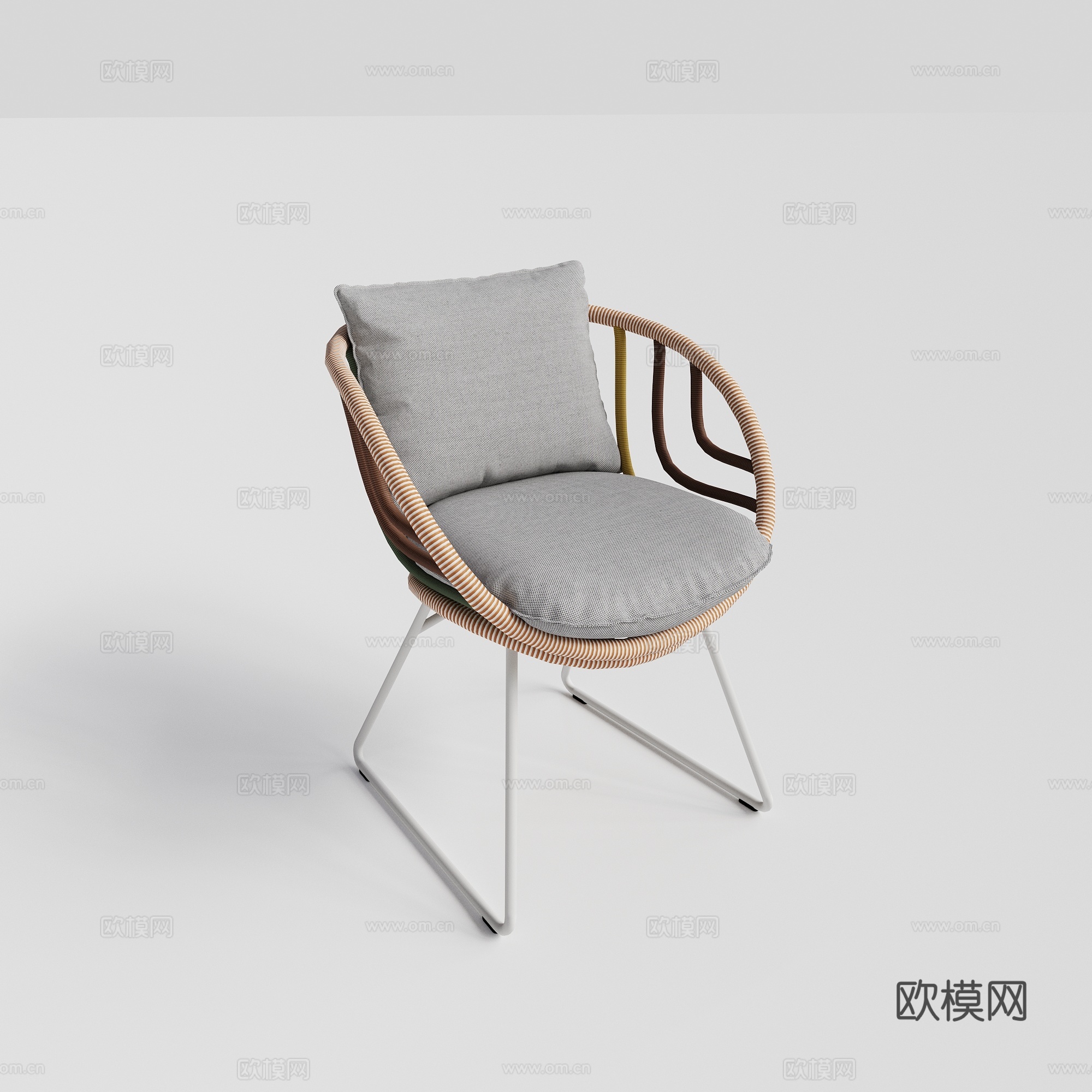 DEDON - 现代户外椅 单人椅 藤编椅 餐椅su模型