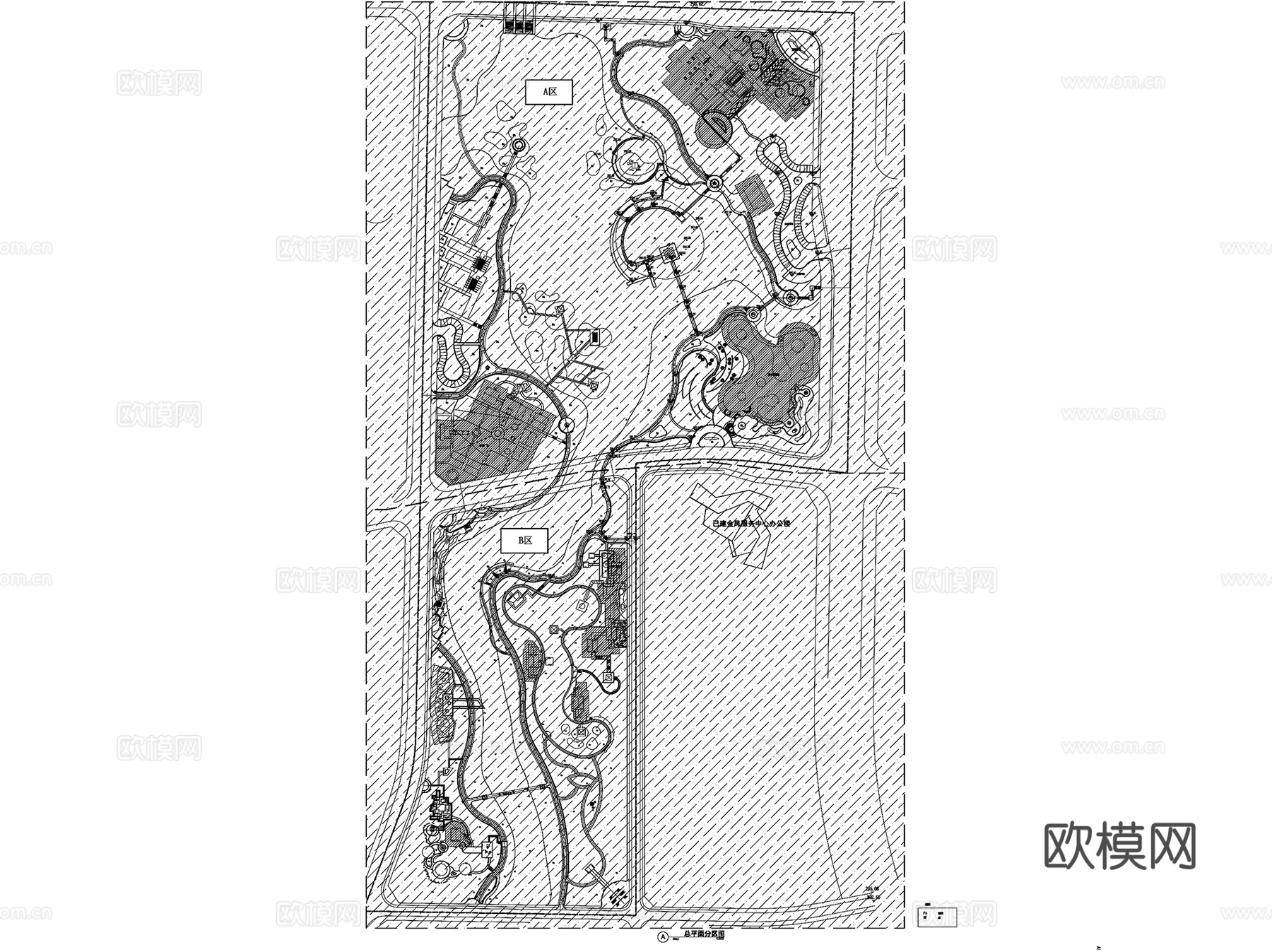 现代滨水生态湿地公园景观CAD施工图全套cad施工图