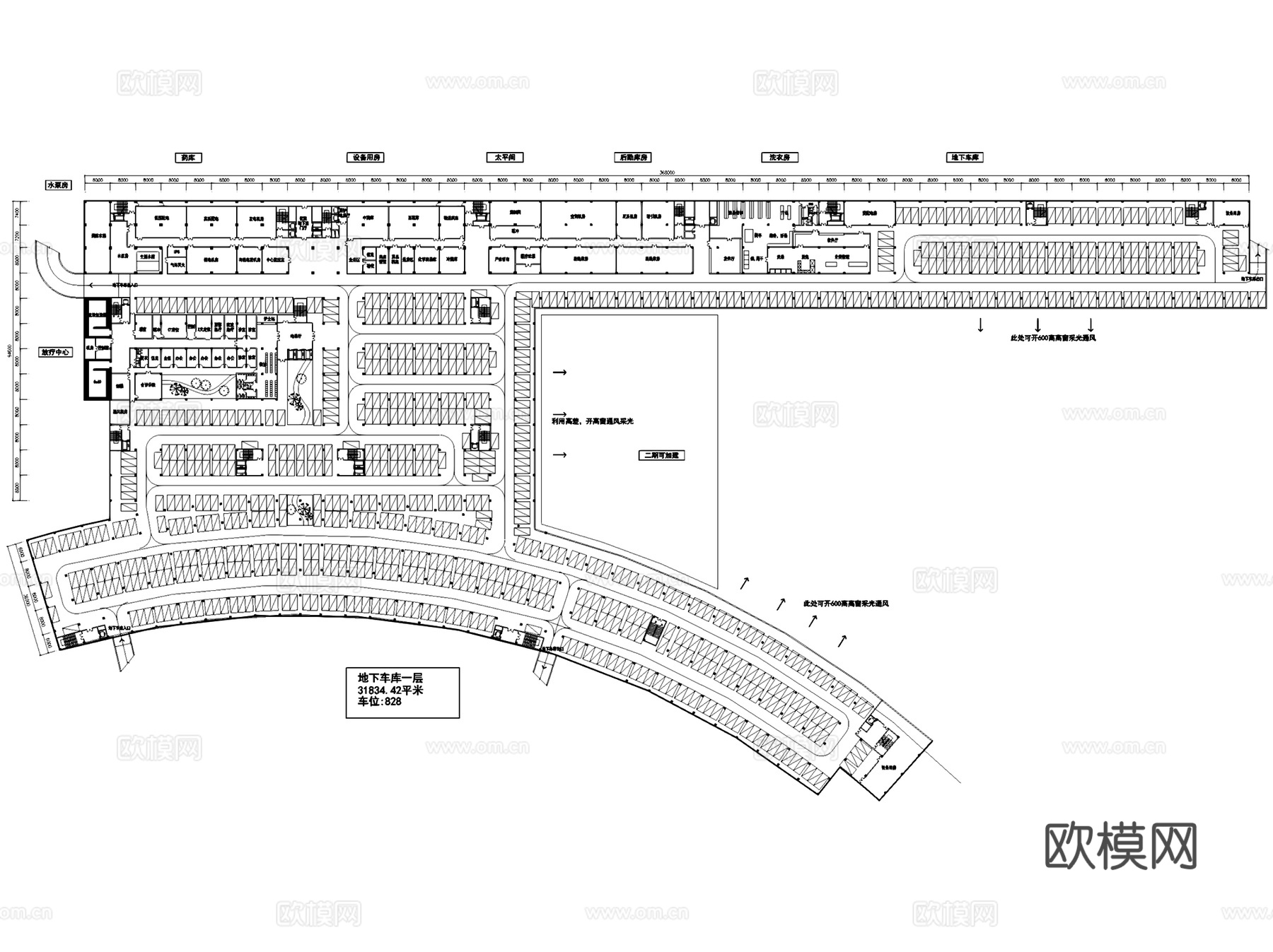 文山州人民医院搬迁建设建筑CAD平剖面施工图集+文本cad施工图