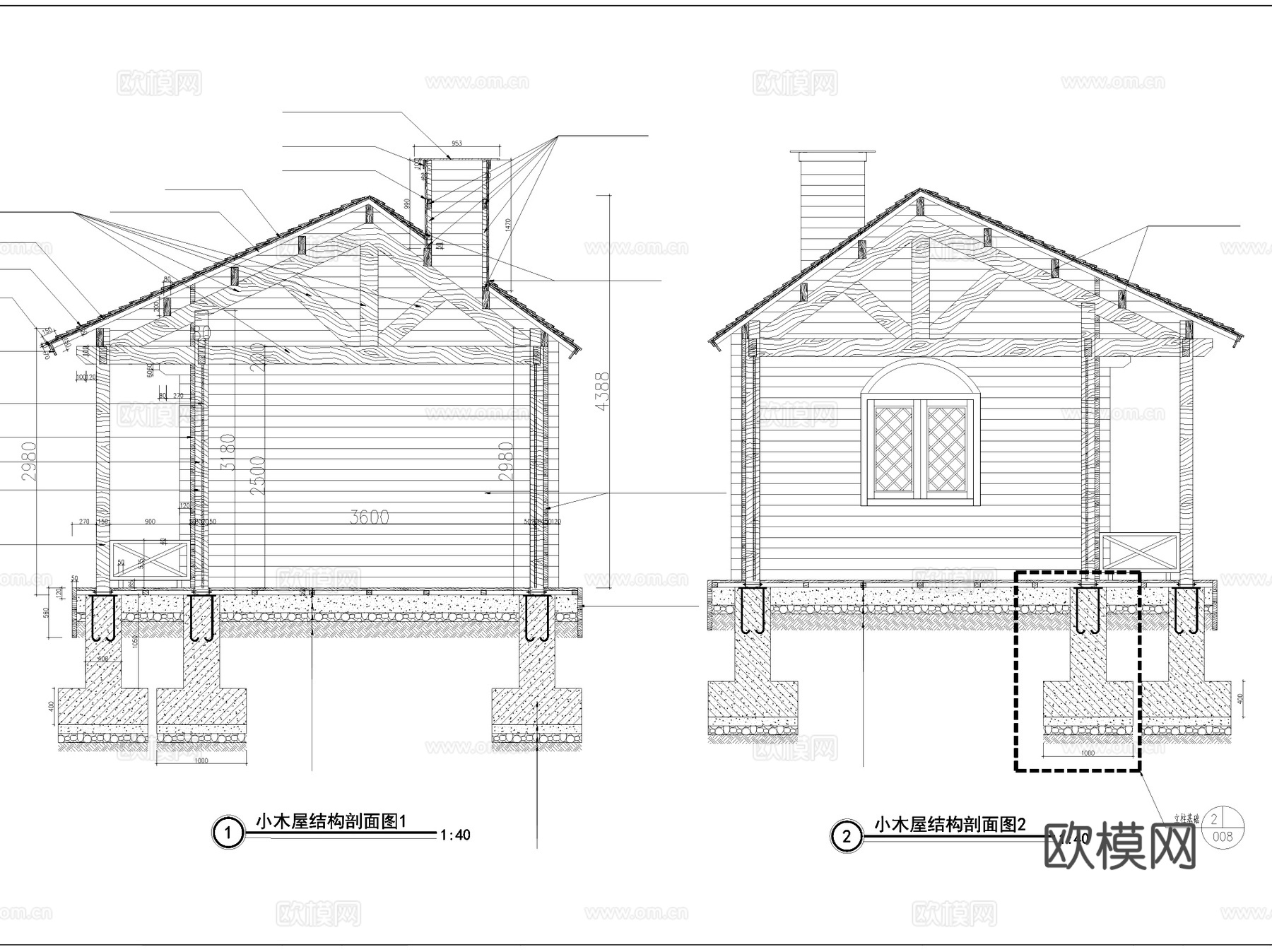 网红民宿客栈小木屋 建筑景观CAD施工图cad施工图
