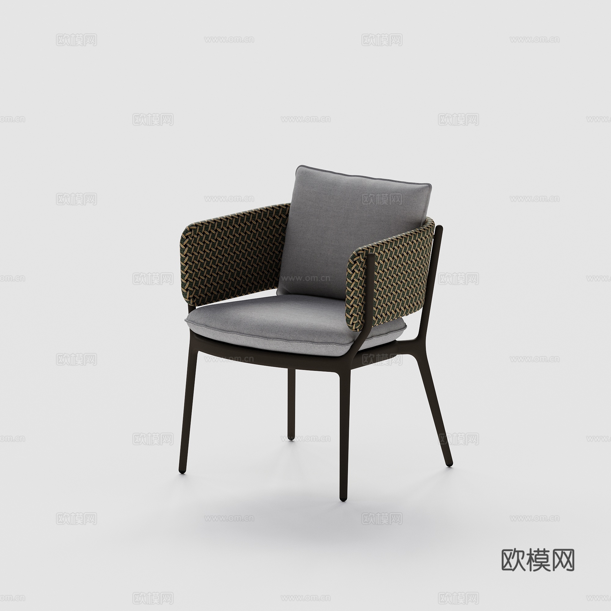DEDON - 现代户外椅 藤编椅 单人椅 餐椅su模型