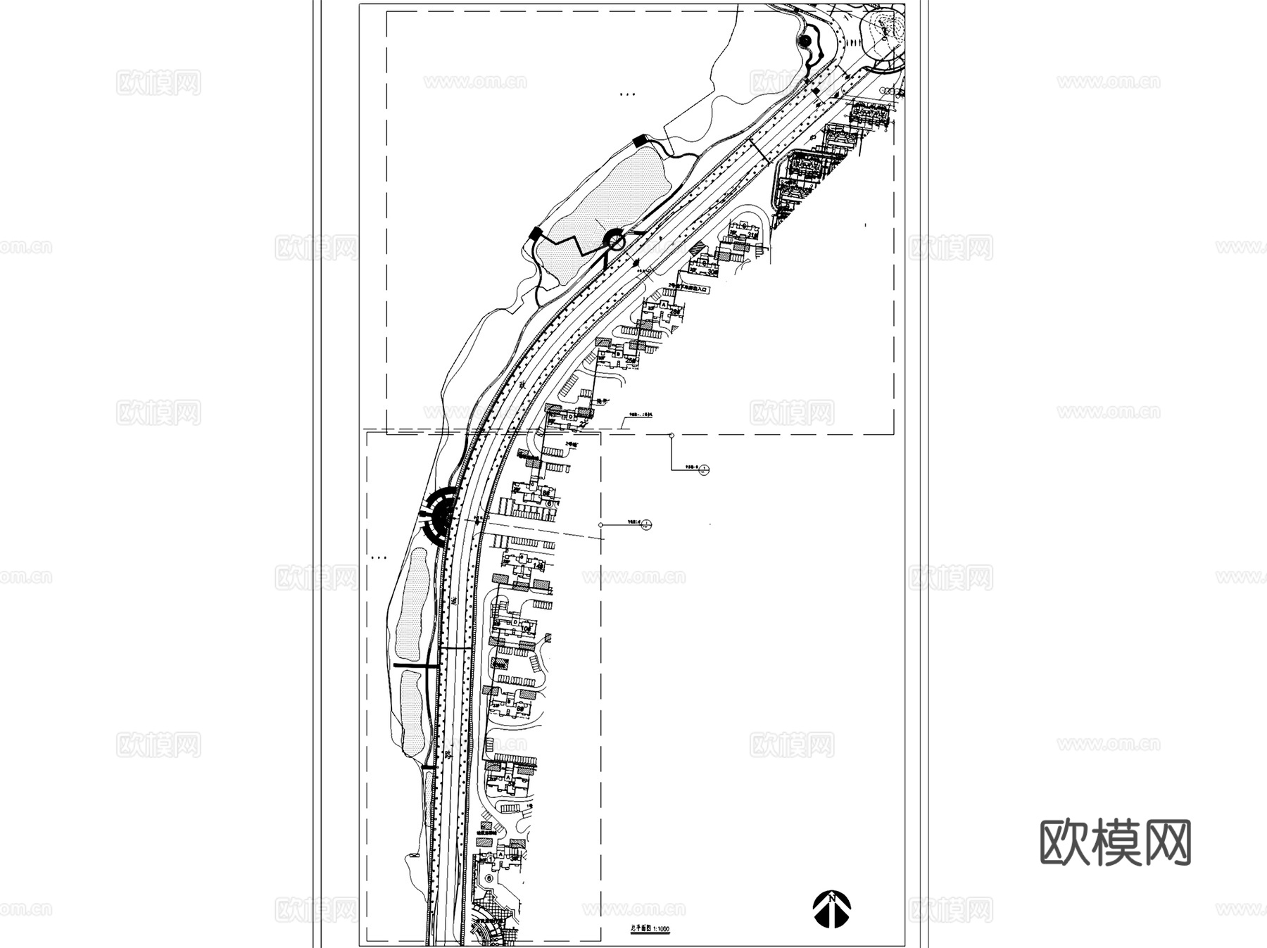 武汉汤逊湖壹号西侧滨湖公园景观CAD施工图全套cad施工图