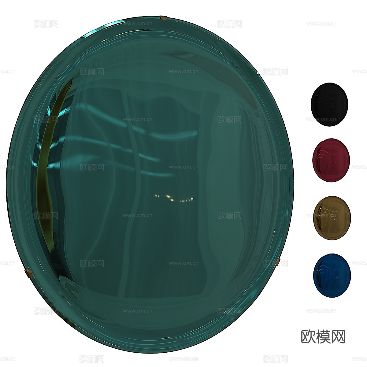 现代意式意大利凹面镜3d模型下载（渲染图1）