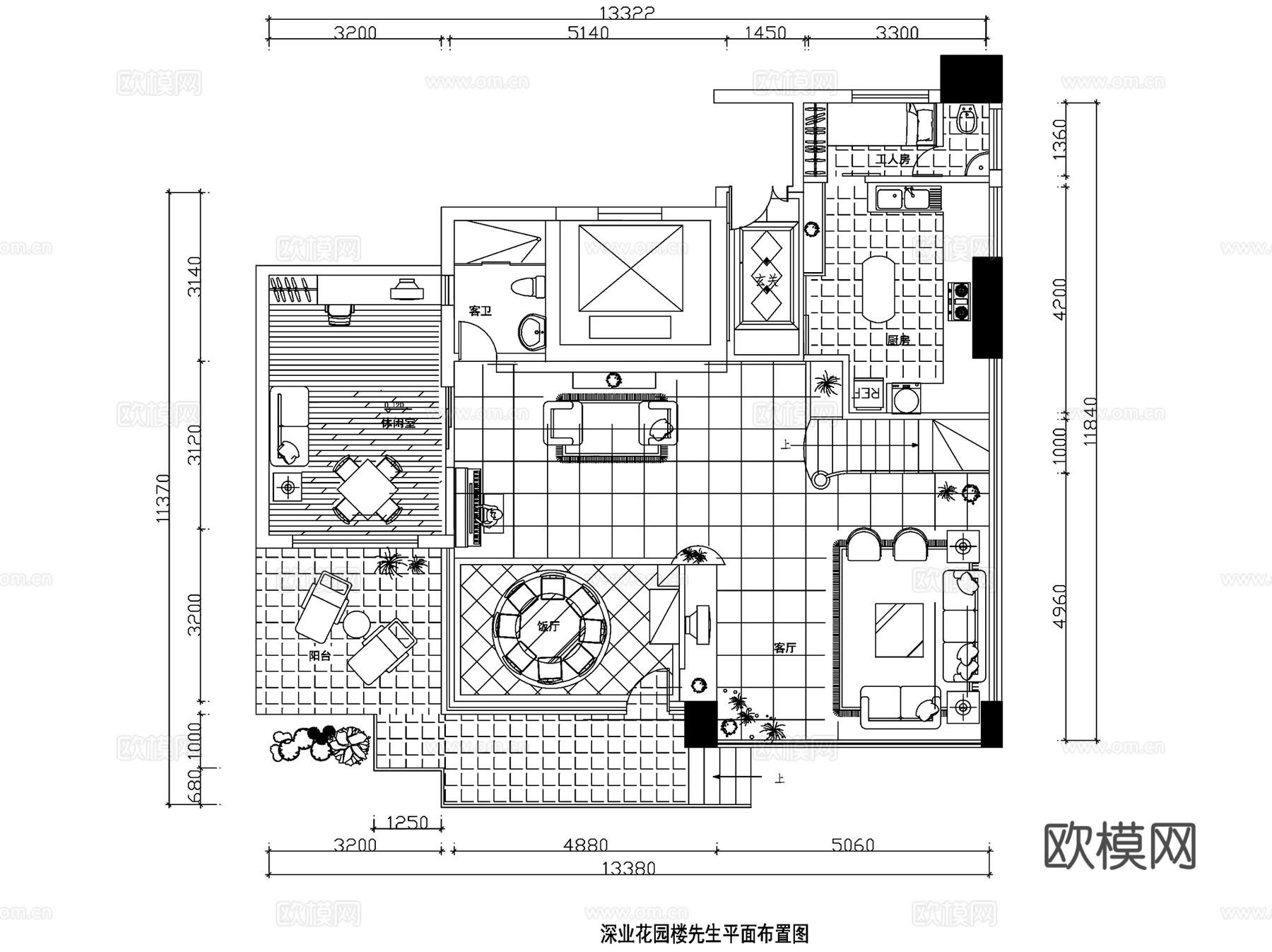 现代住宅样板房室内装饰CAD施工图全套 22套cad施工图