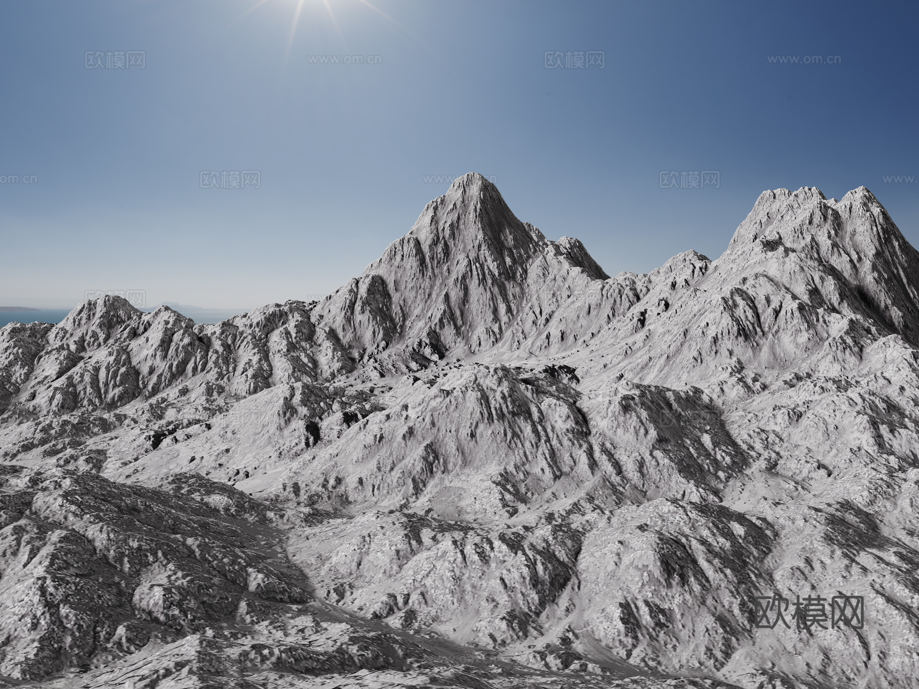 现代山峰 山脉 山峦 山谷 雪山su模型