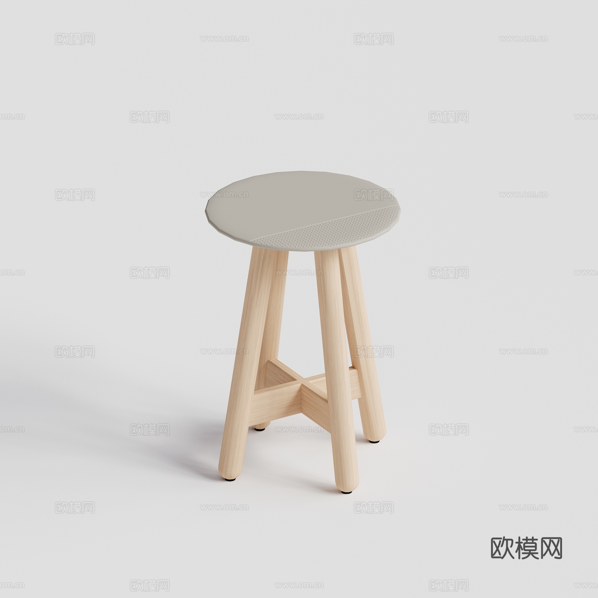 DEDON - 现代户外椅 吧椅 吧凳 柚木圆形吧椅组合3d模型
