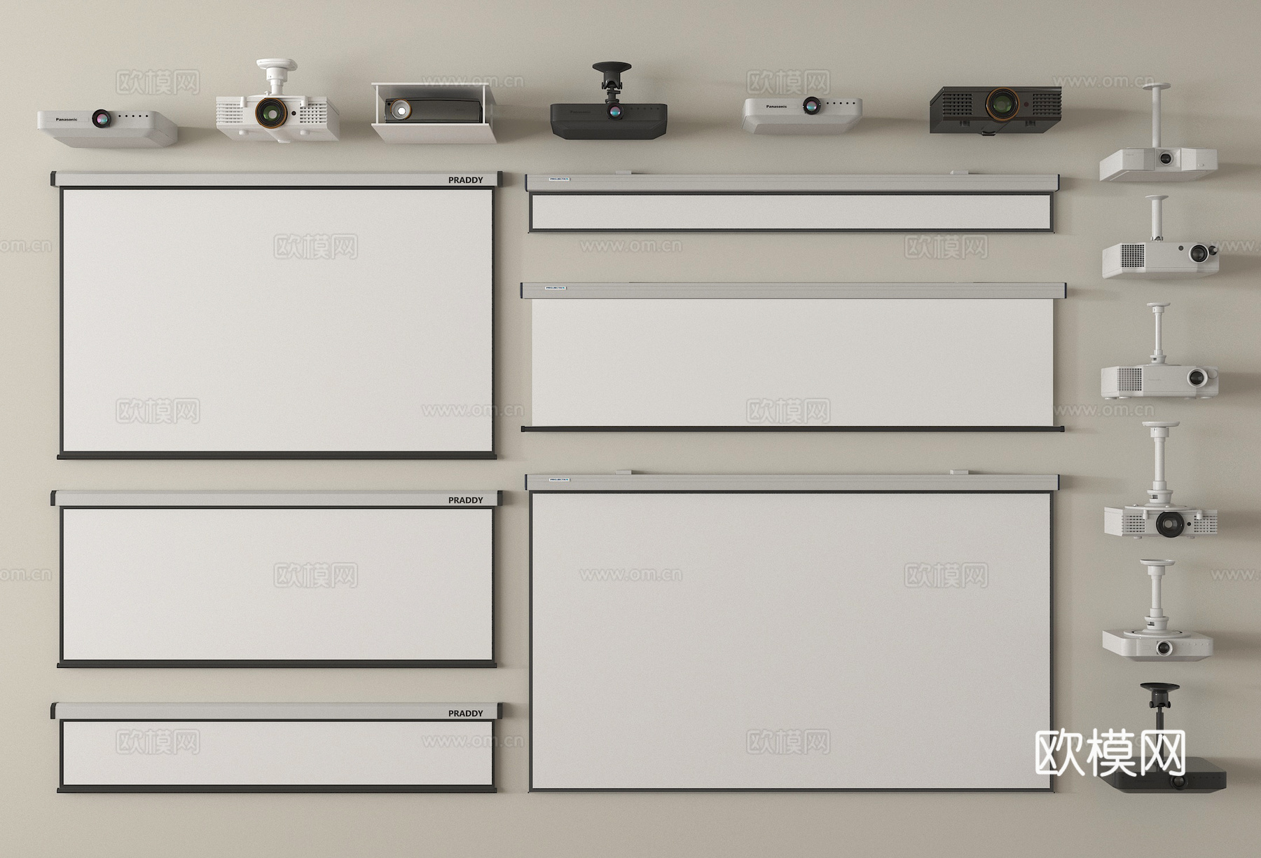 其他数码器材 投影仪 投影幕布 投影设备3d模型下载