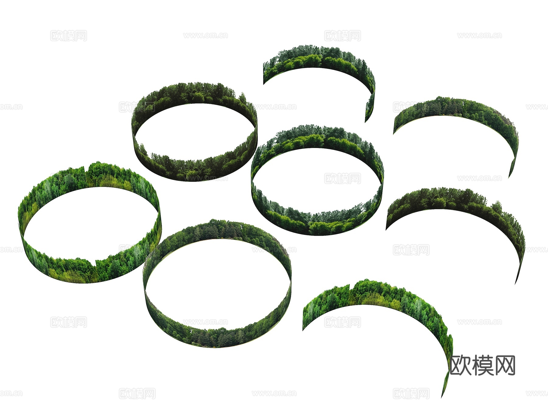 现代背景林 背景树林 球天背景林 远景树林 公园背景 植物背su模型