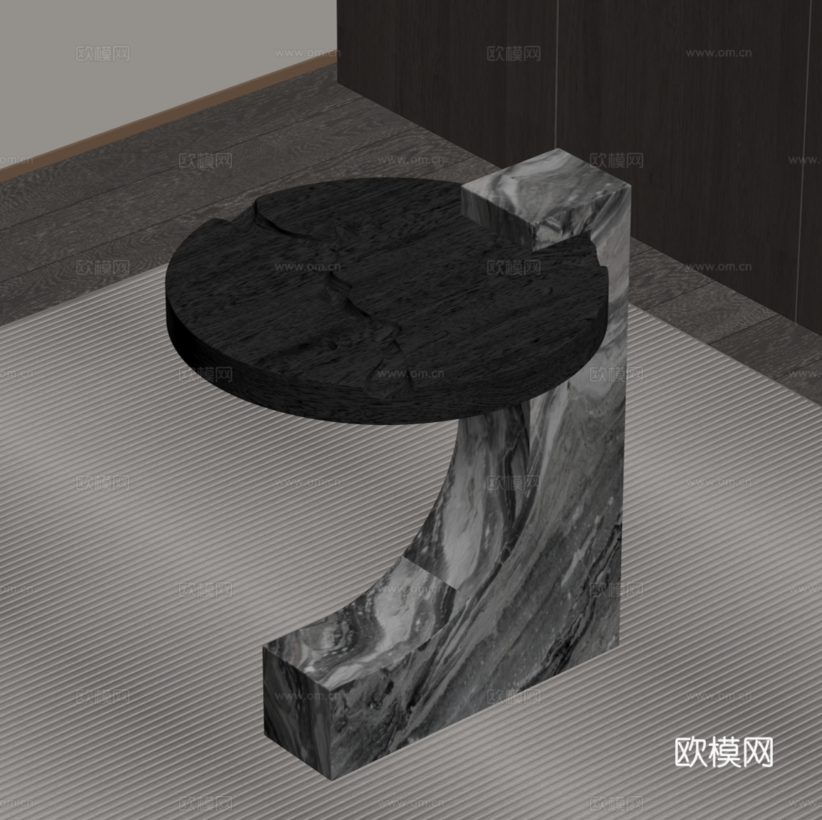现代意式茶几 大理石茶几su模型