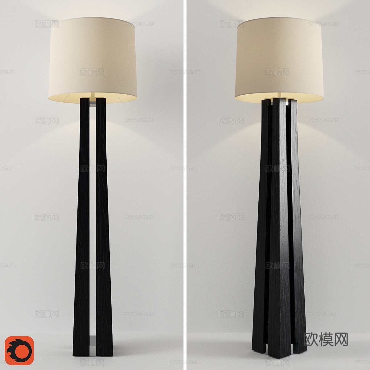 Holly Hunt红杉落地灯3d模型下载