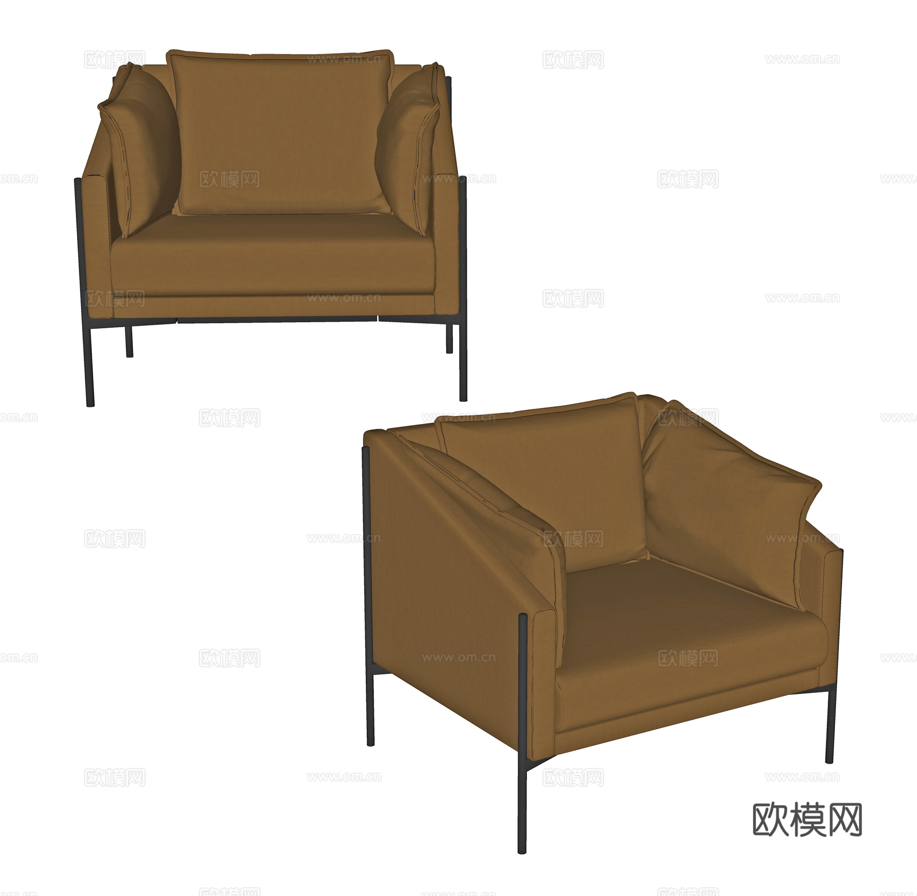 现代单人沙发 办公沙发 休闲沙发 洽谈沙发 休闲椅 洽谈椅su模型