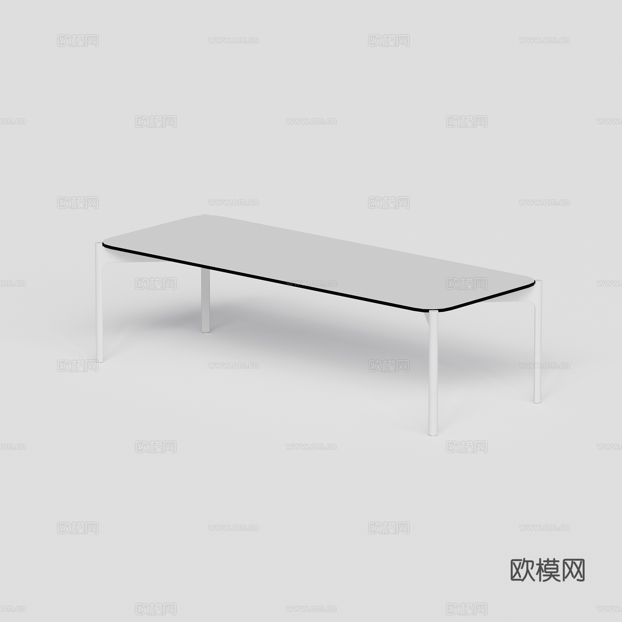 DEDON - 现代户外桌 八人长桌 金属桌su模型