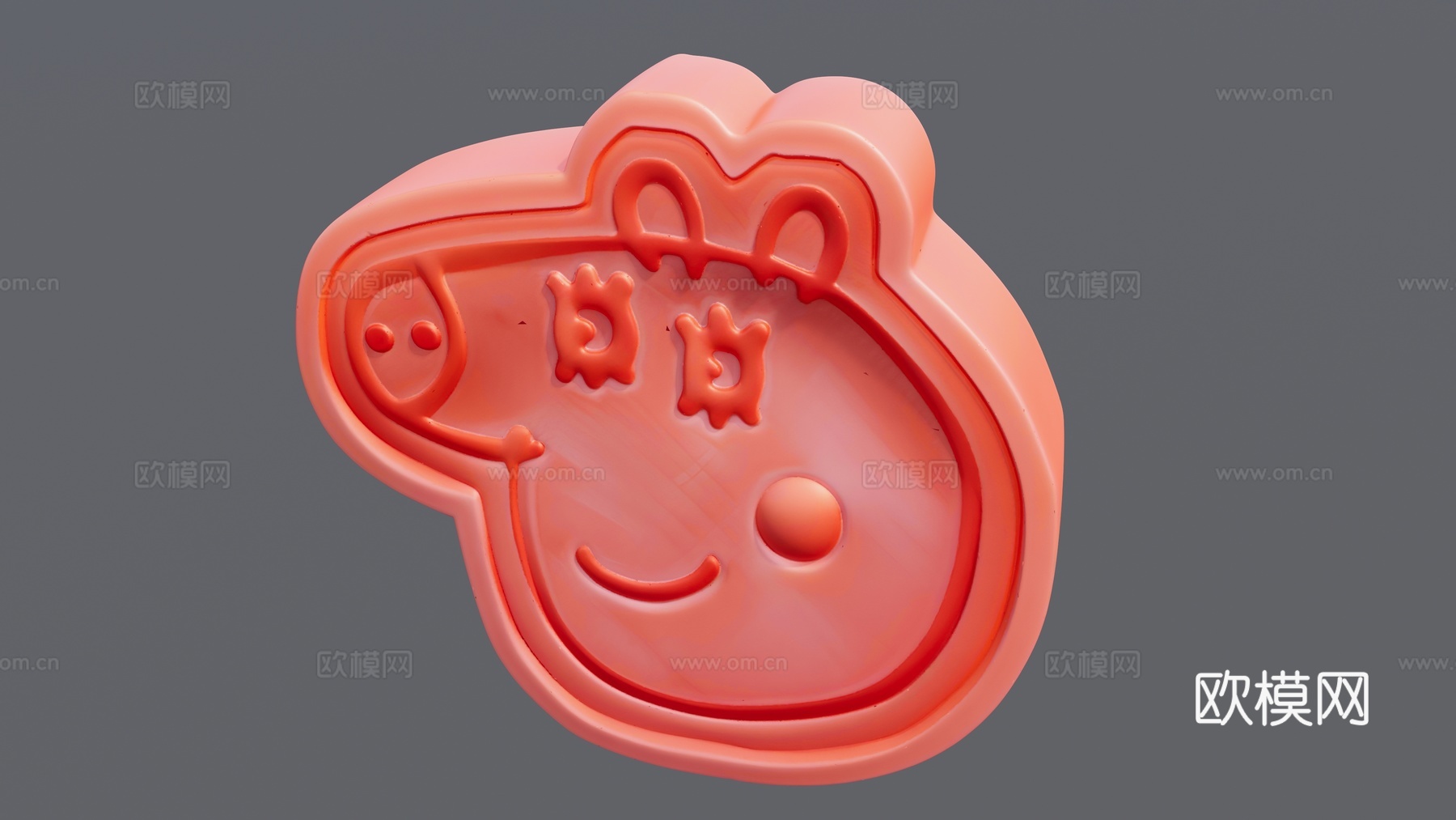 小猪佩奇头像印泥雕刻su模型