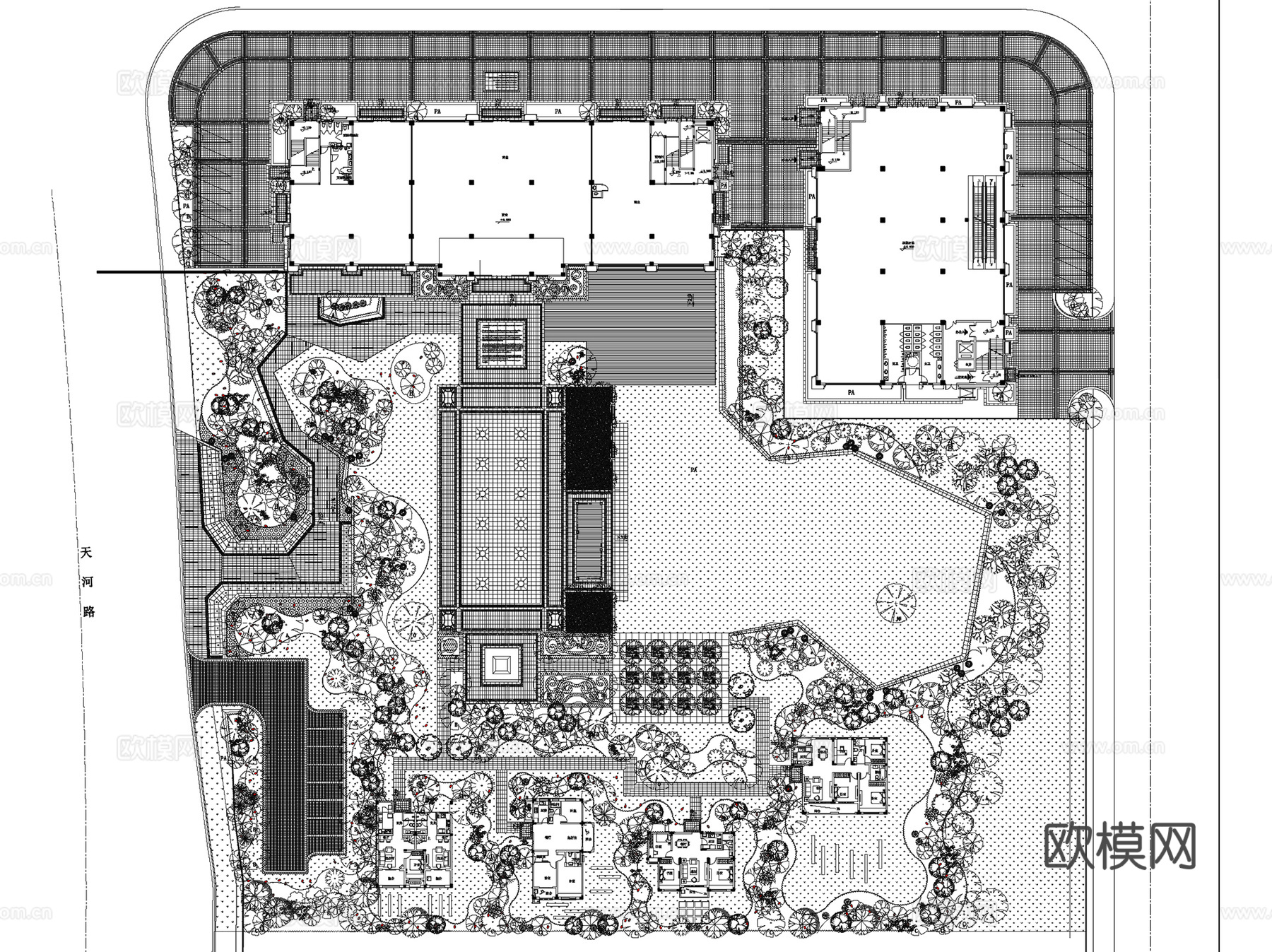 五矿南京崇文金城示范区景观CAD施工图全套cad施工图