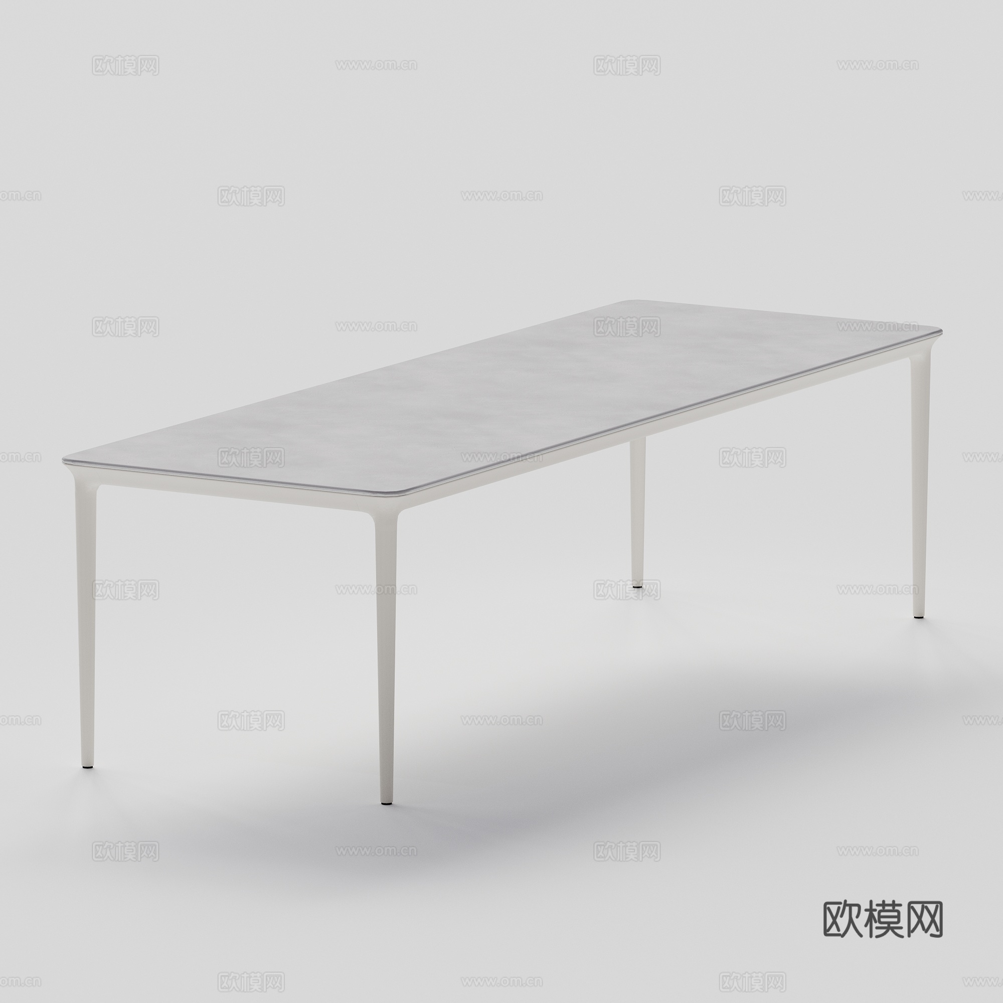 DEDON - 现代户外桌 长桌 八人桌 岩板大理石餐桌su模型