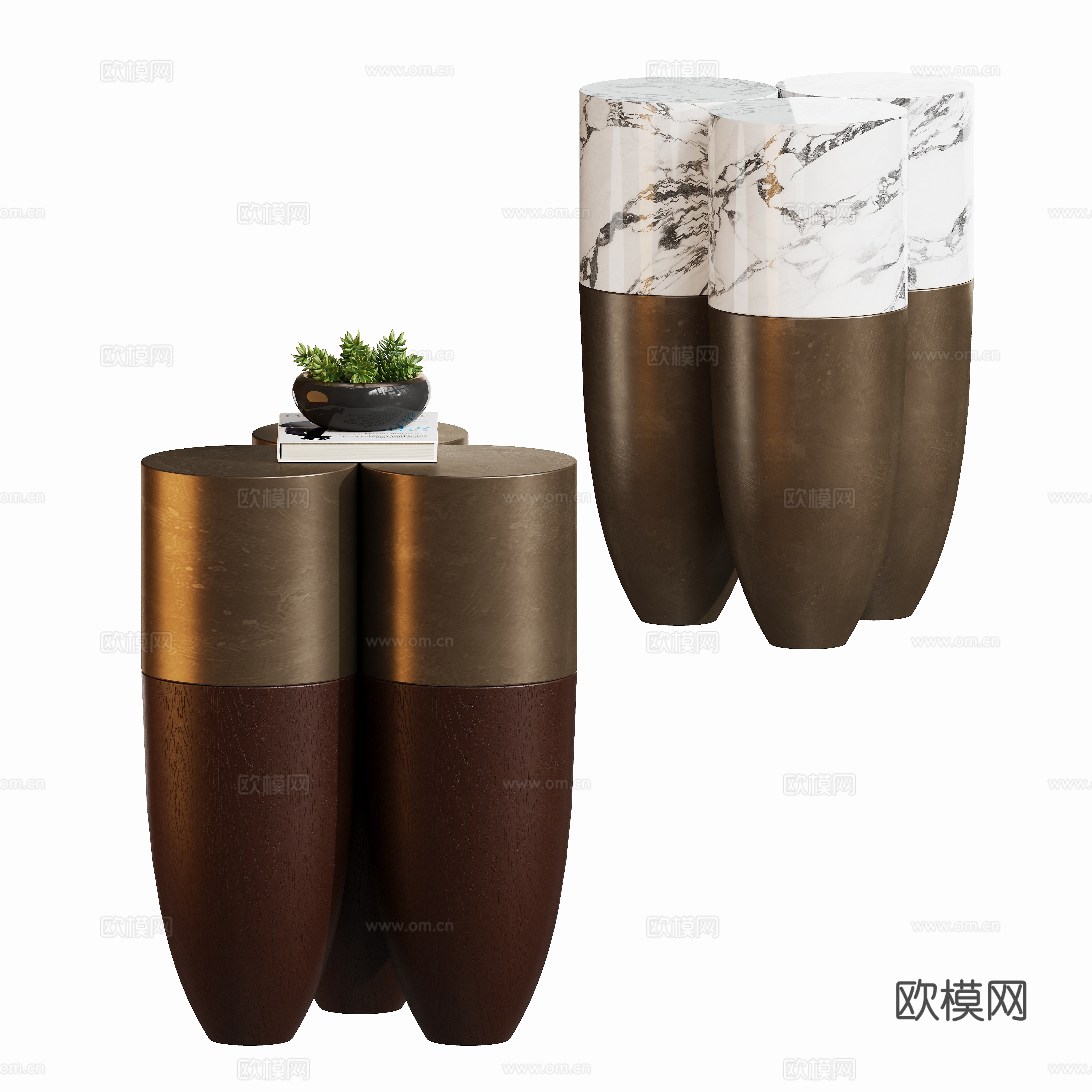 现代轻奢角几边几su模型