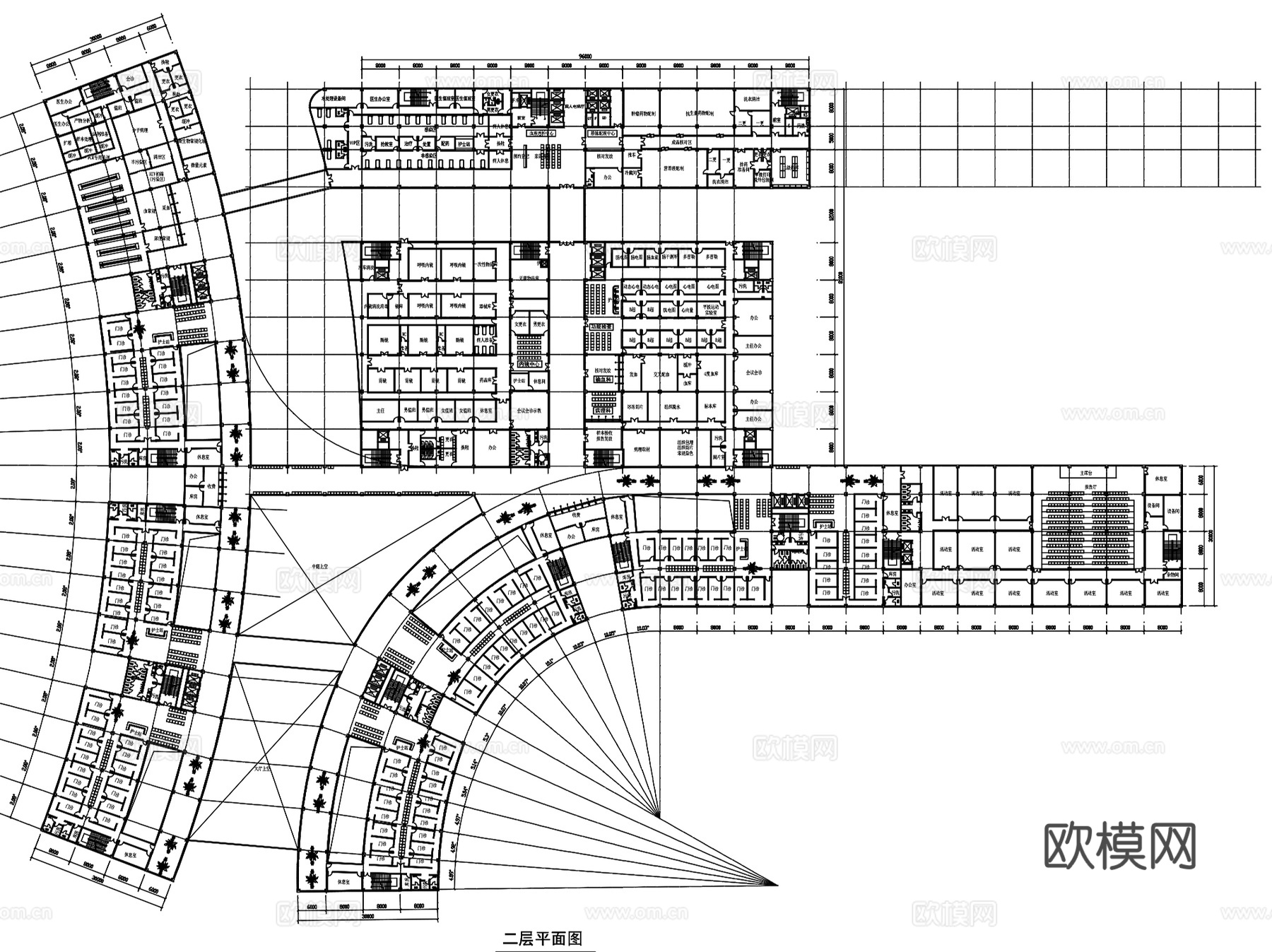 武穴第一人民医院建筑平面CAD施工图集cad施工图