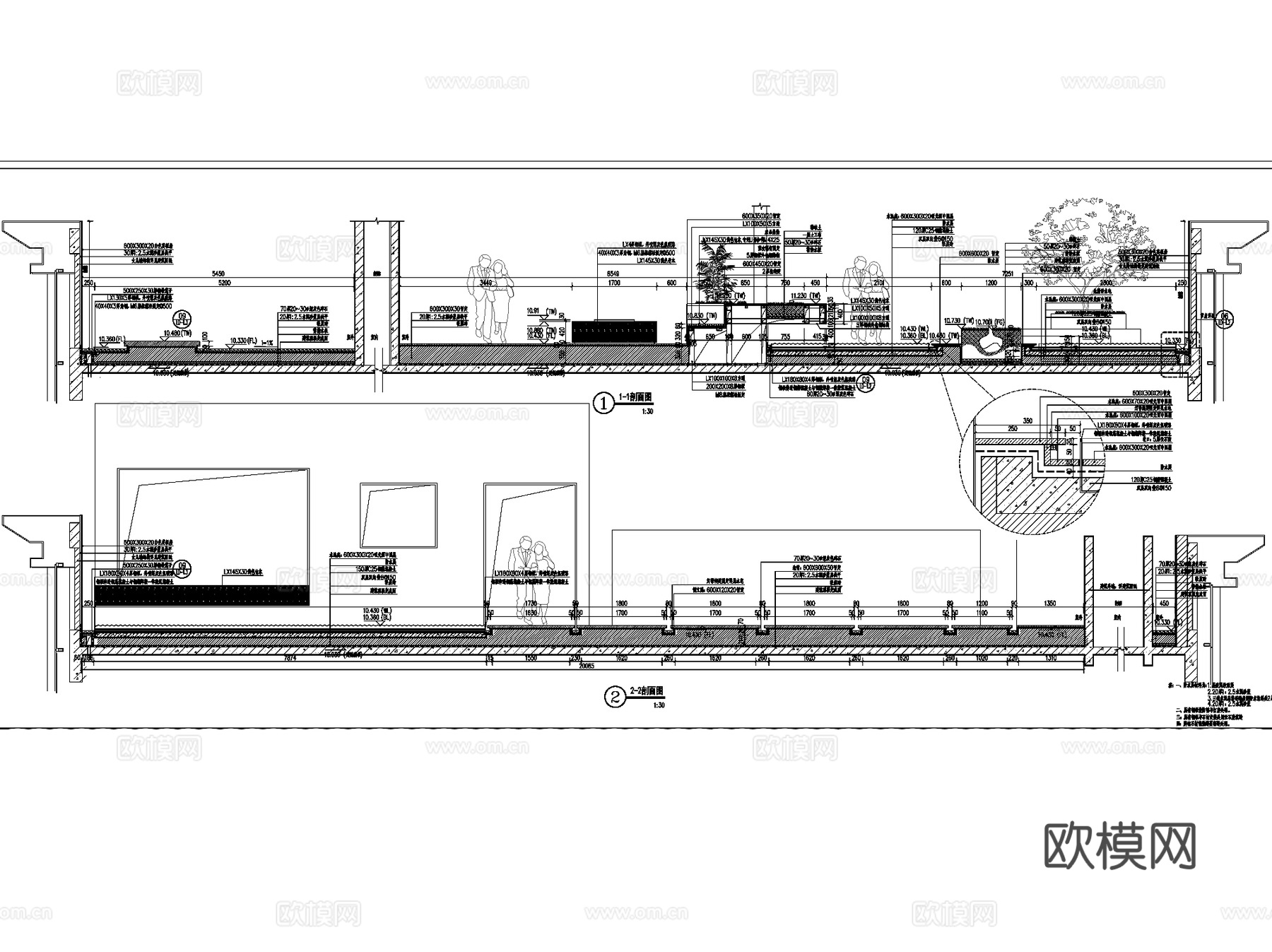 屋顶花园展示区景观全套CAD施工图cad施工图