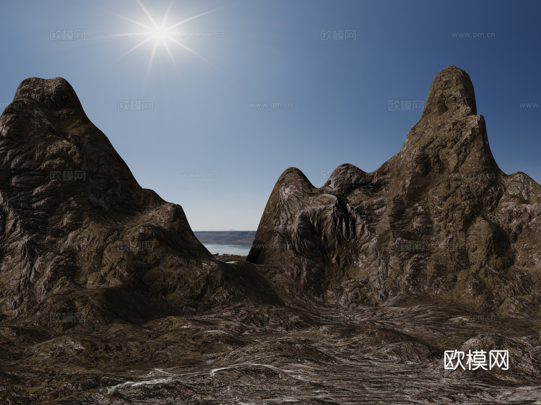 现代山峰 山脉 山峦 山谷 高山3d模型下载