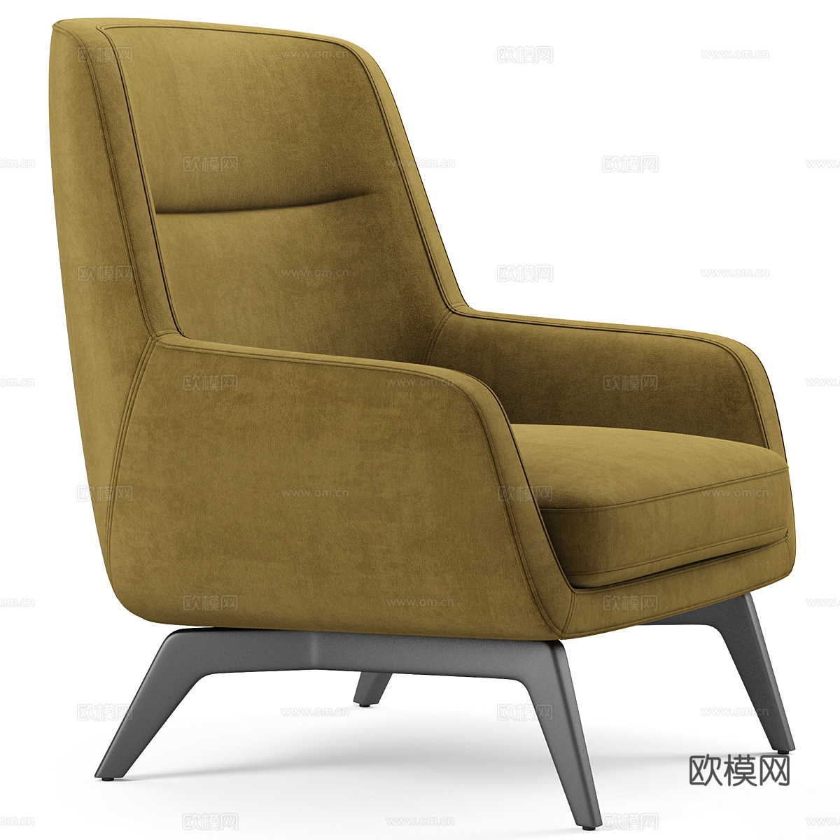 现代北欧 Minotti 布艺扶手椅3d模型