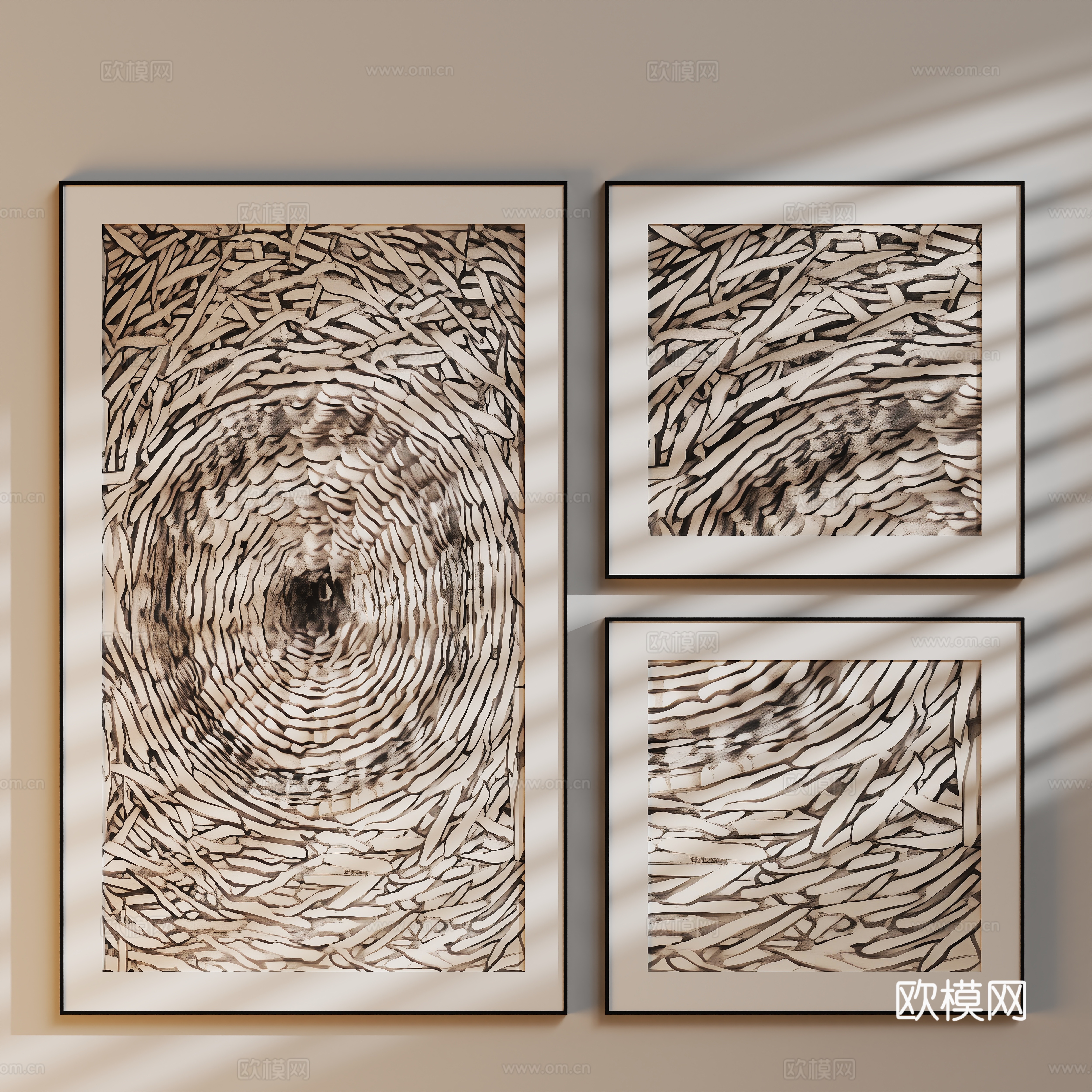 现代装饰组合画3d模型下载