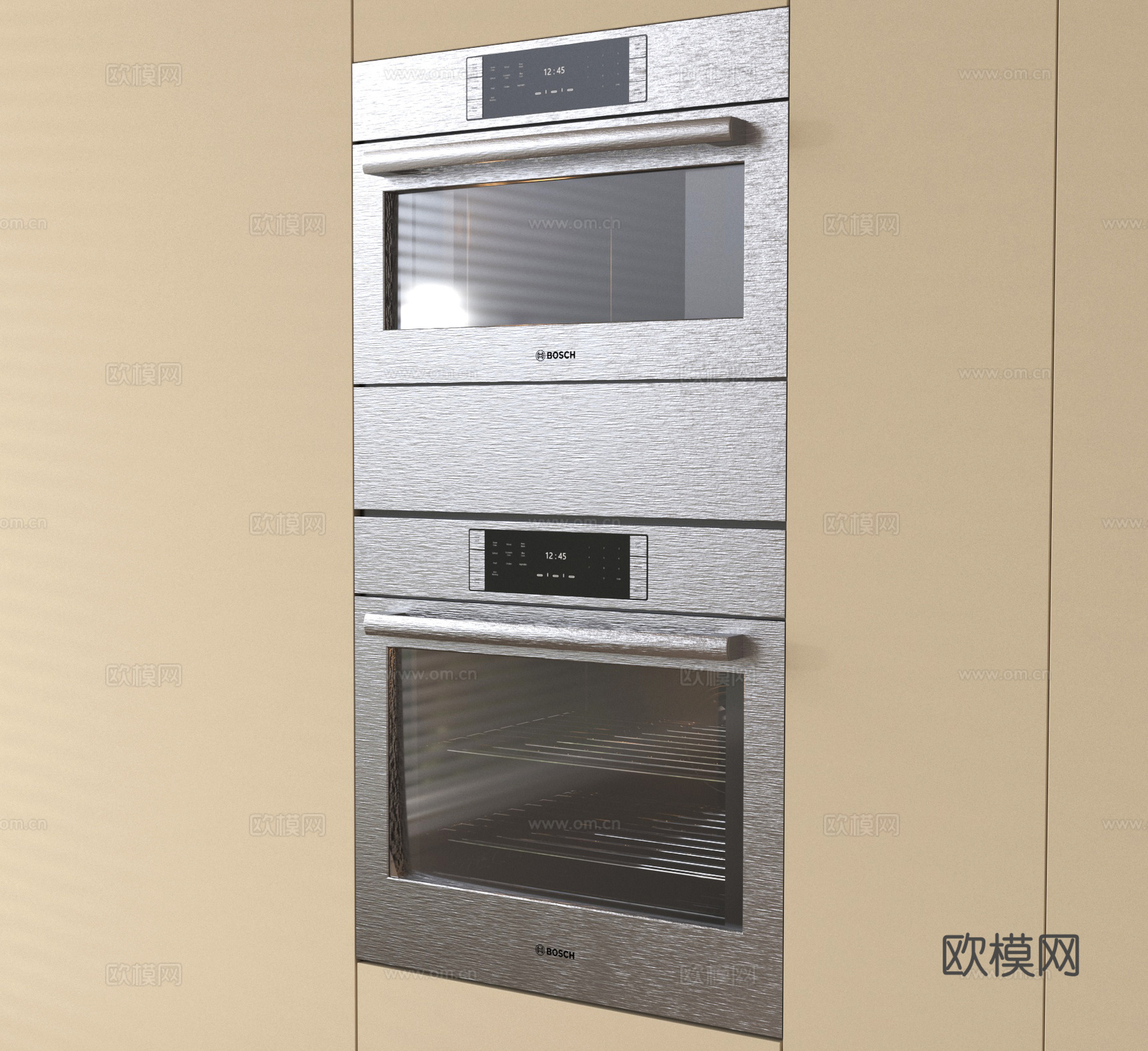 现代烤箱 蒸箱 嵌入式烤箱3d模型下载