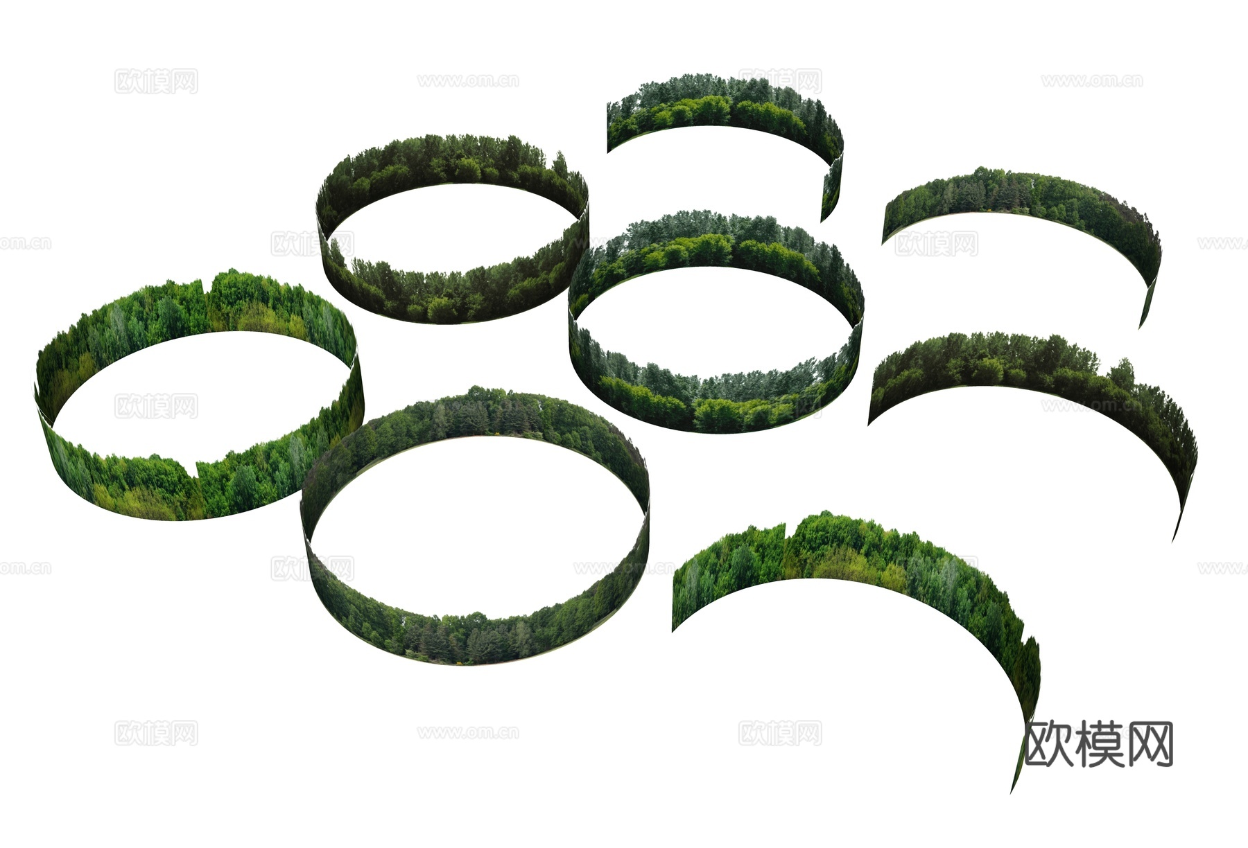 现代背景林 背景树林 球天背景林 远景树林 公园背景 植物背su模型