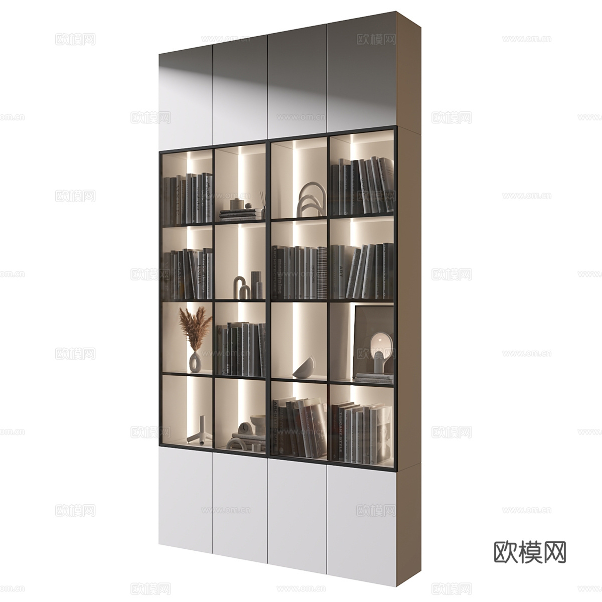 现代极简书柜3d模型