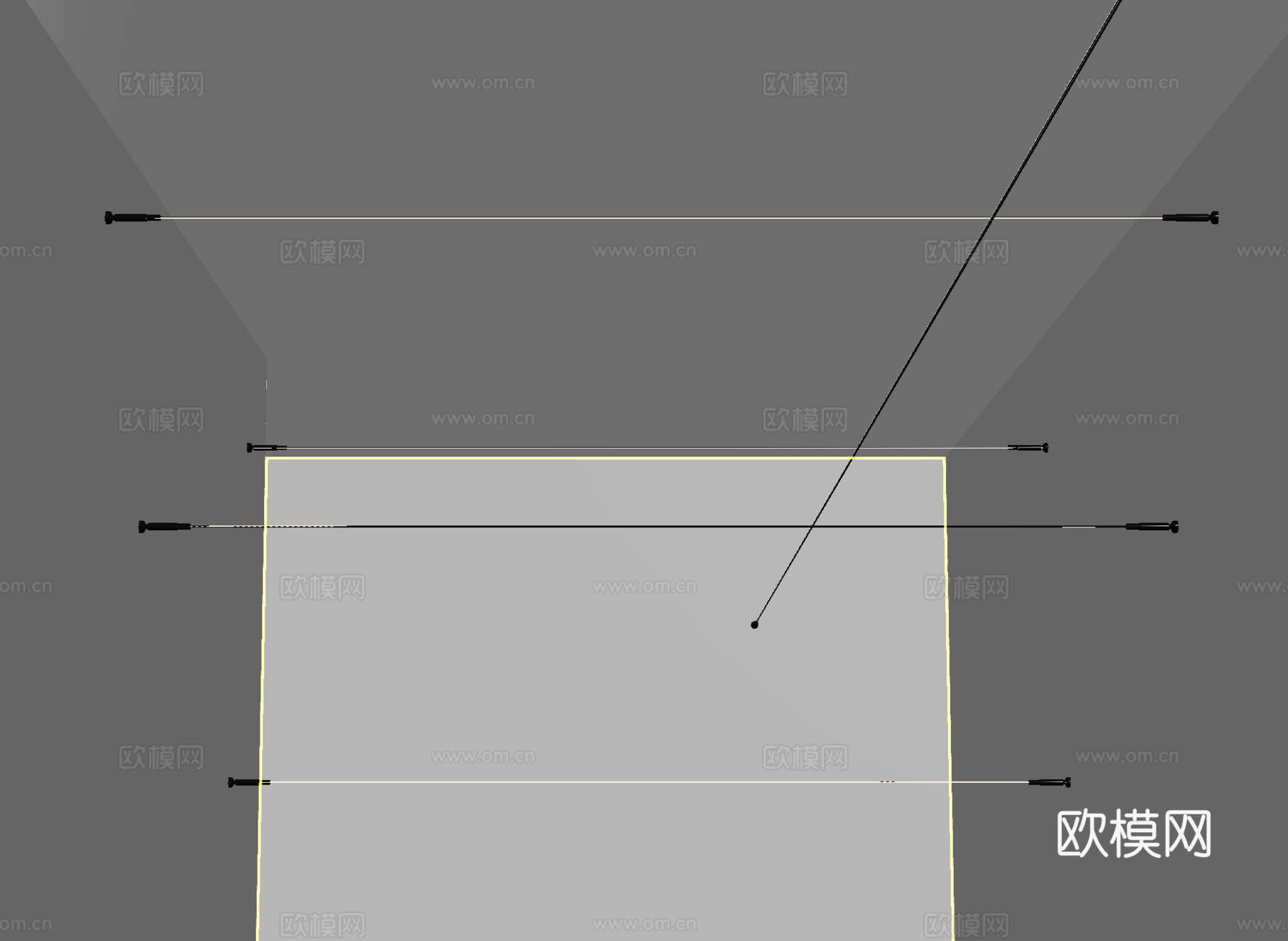 现代钢带灯su模型