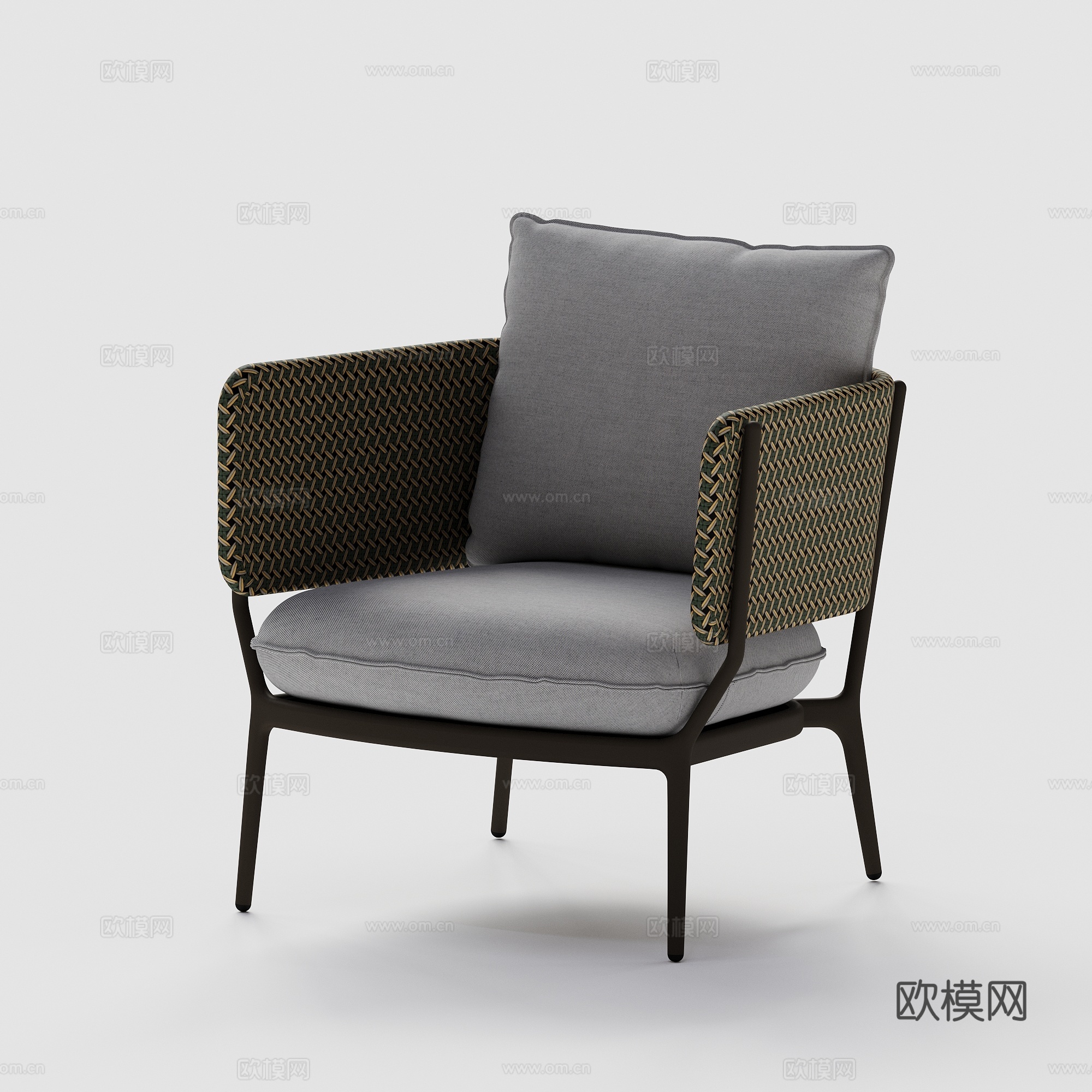 DEDON - 现代户外椅 藤编椅 单人椅 休闲椅su模型