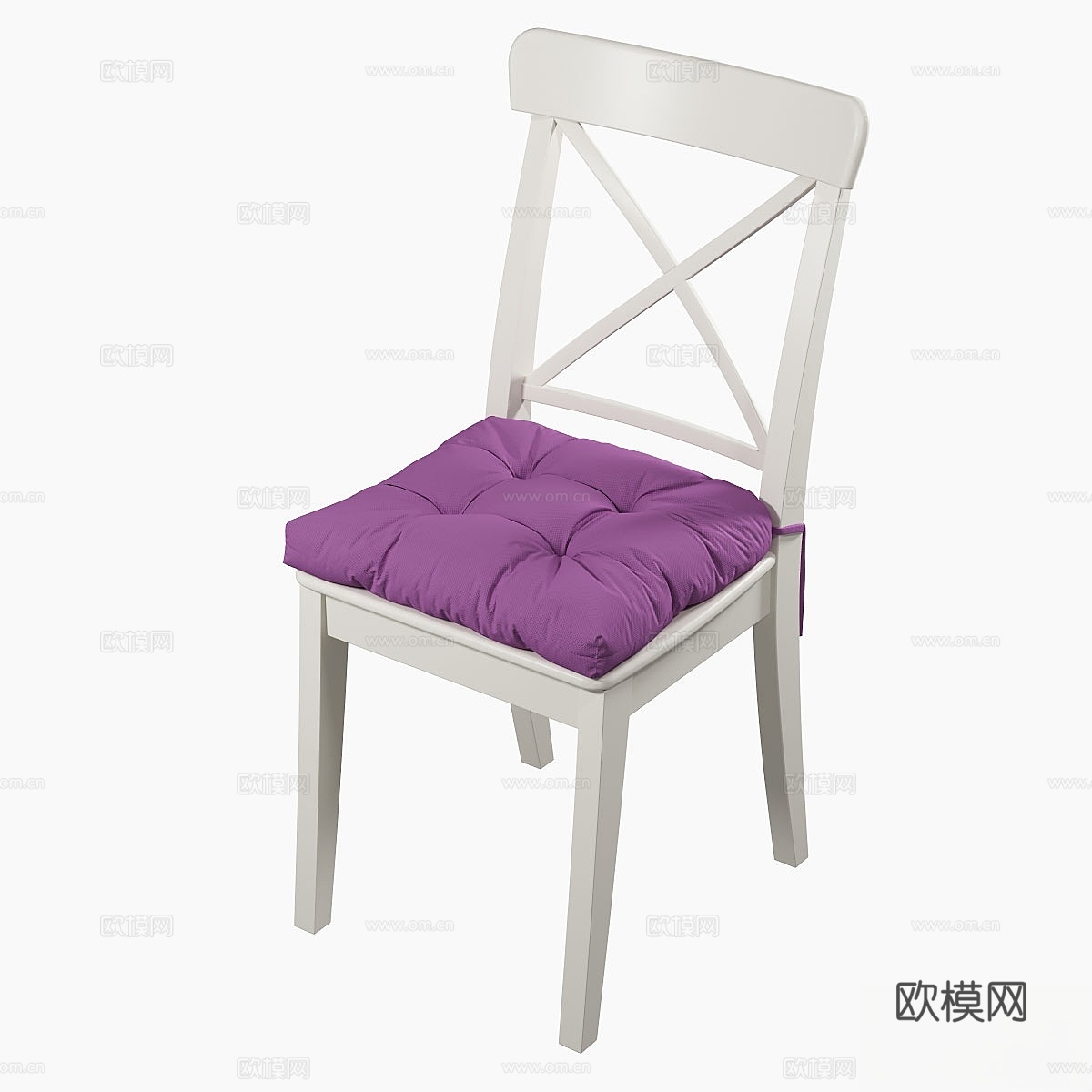 宜家Ingolf Hoff带靠垫座椅3d模型下载