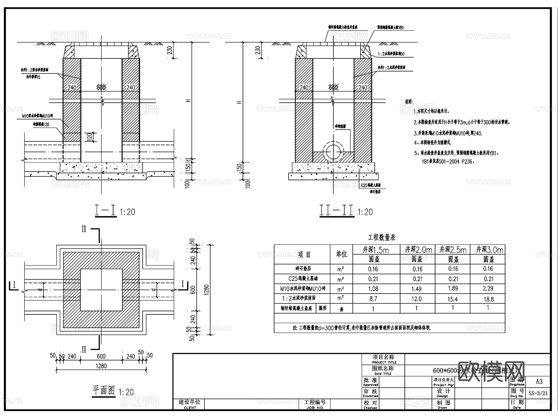 污水井检查井雨水井大样景观CAD施工详图集cad施工图cad施工图