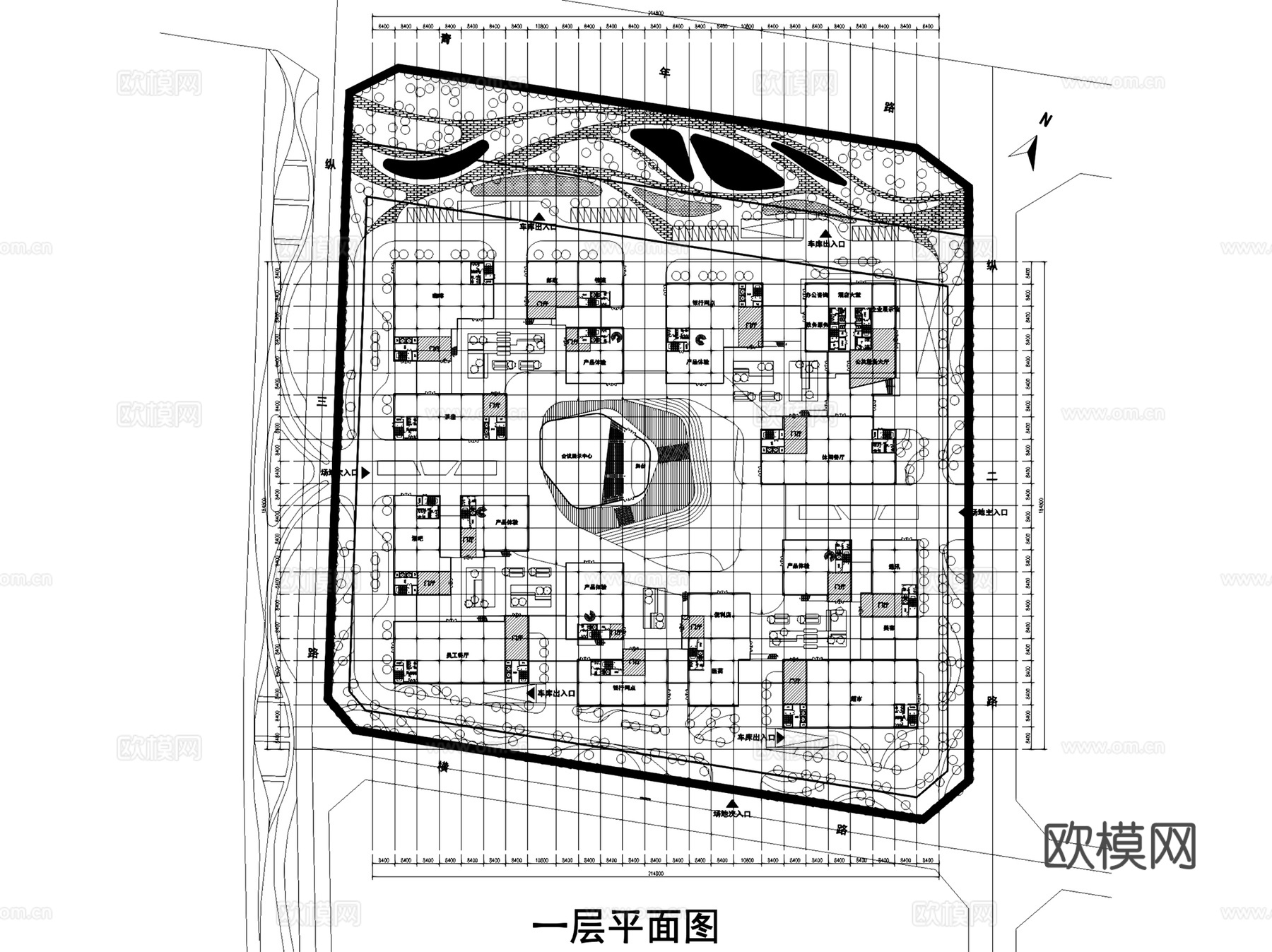 盐城中韩汽车产业园工业建筑规划CAD施工图+SU+文本cad施工图