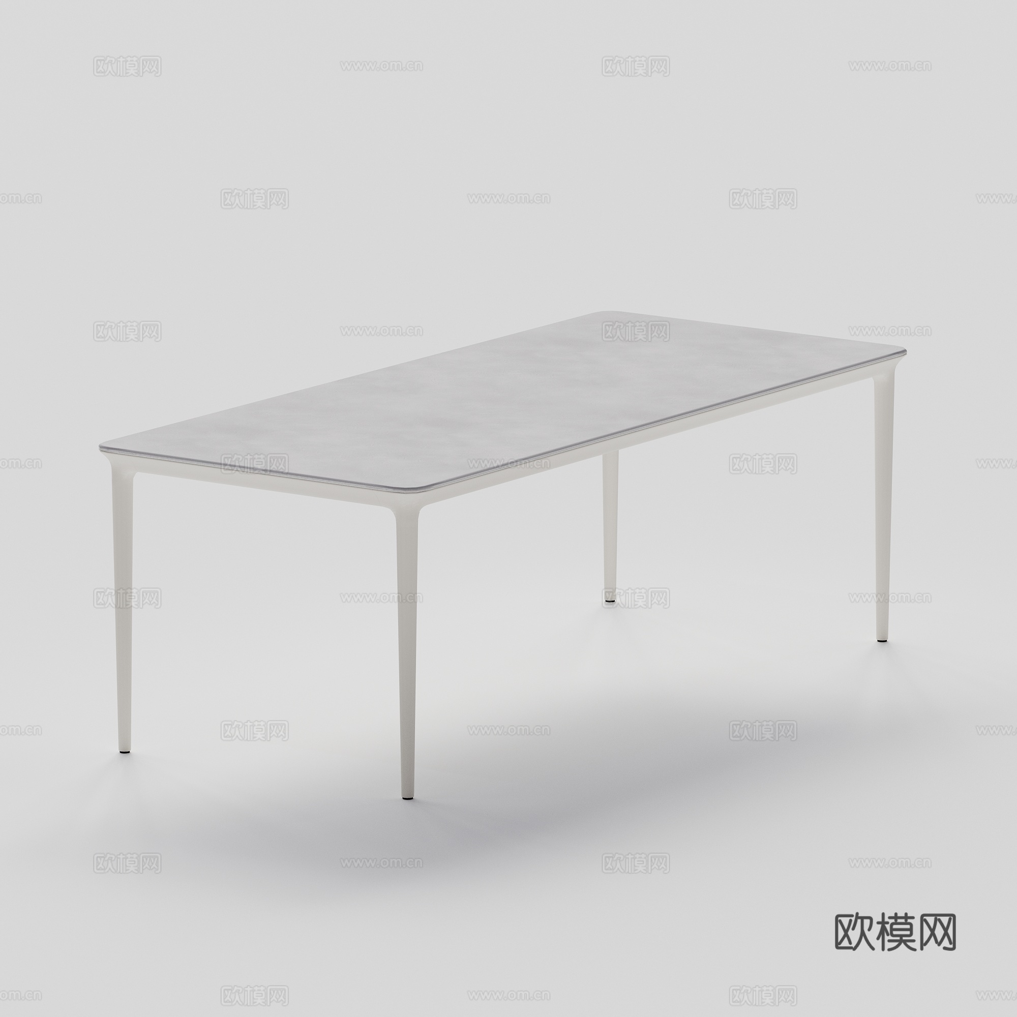 DEDON - 现代户外桌 长桌 八人桌 岩板大理石餐桌su模型