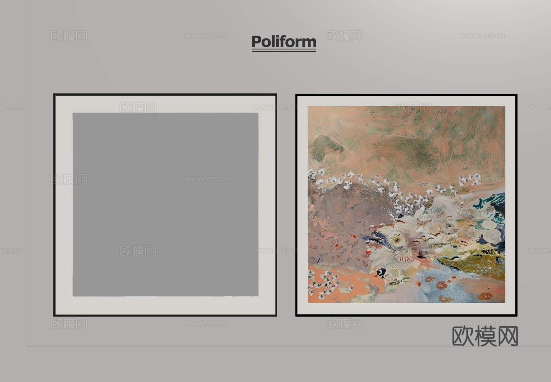 现代侘寂油画 抽象艺术挂画 油画 肌理画su模型