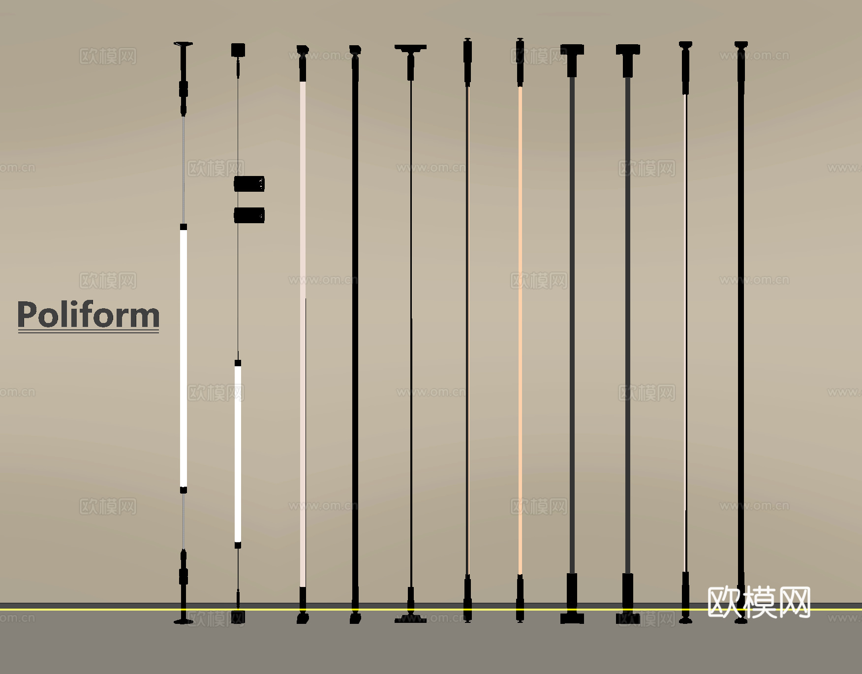 现代天际线su模型