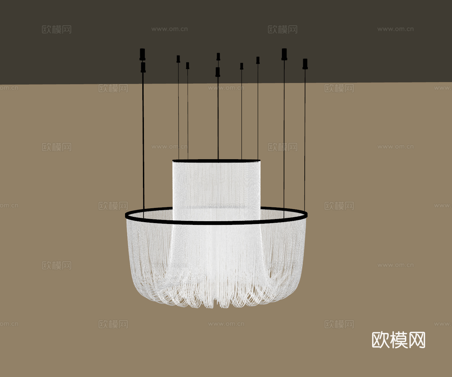 现代水晶吊灯su模型