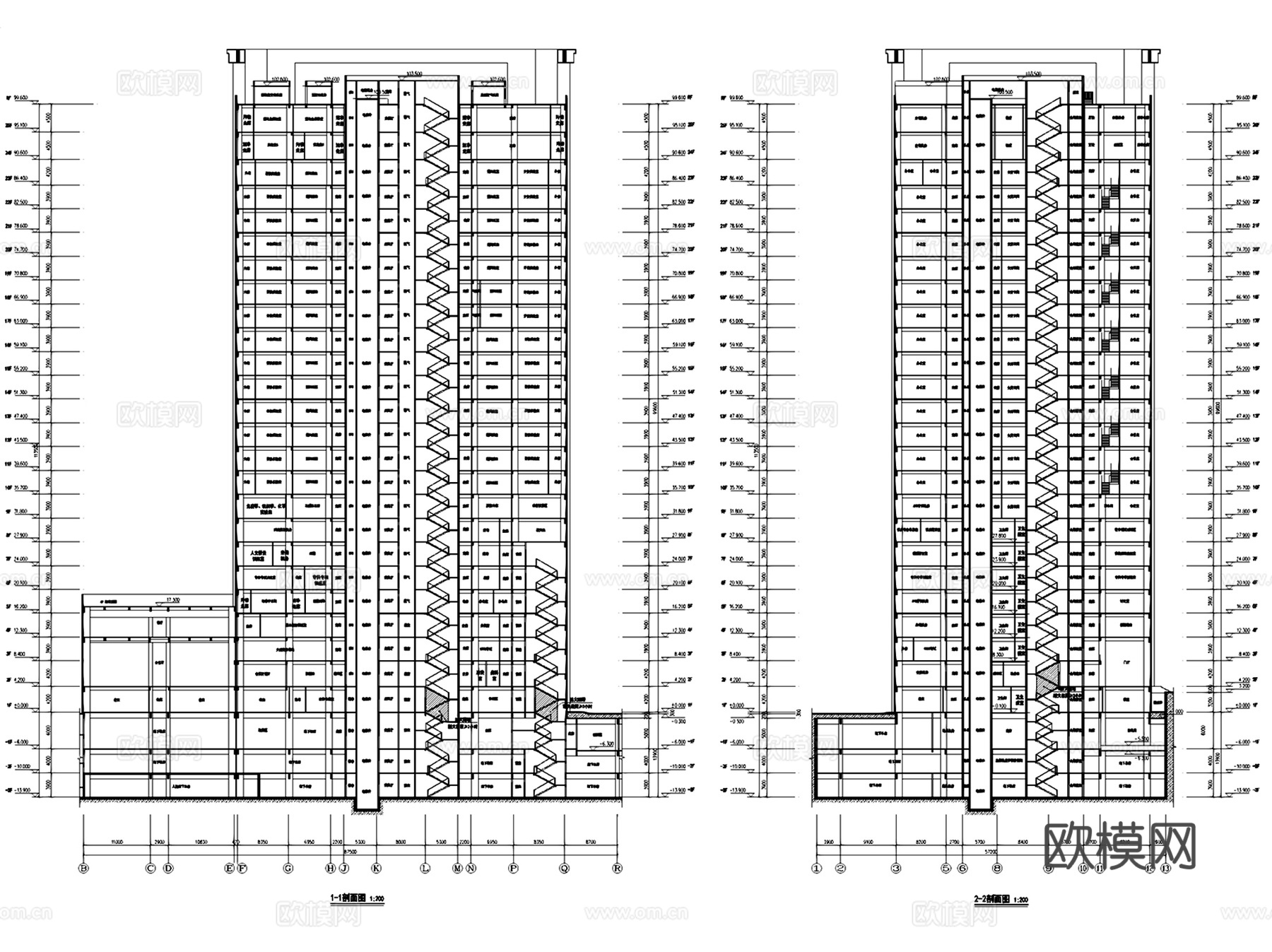 中南大学湘雅医院教学科研楼建筑规划CAD施工图整套cad施工图