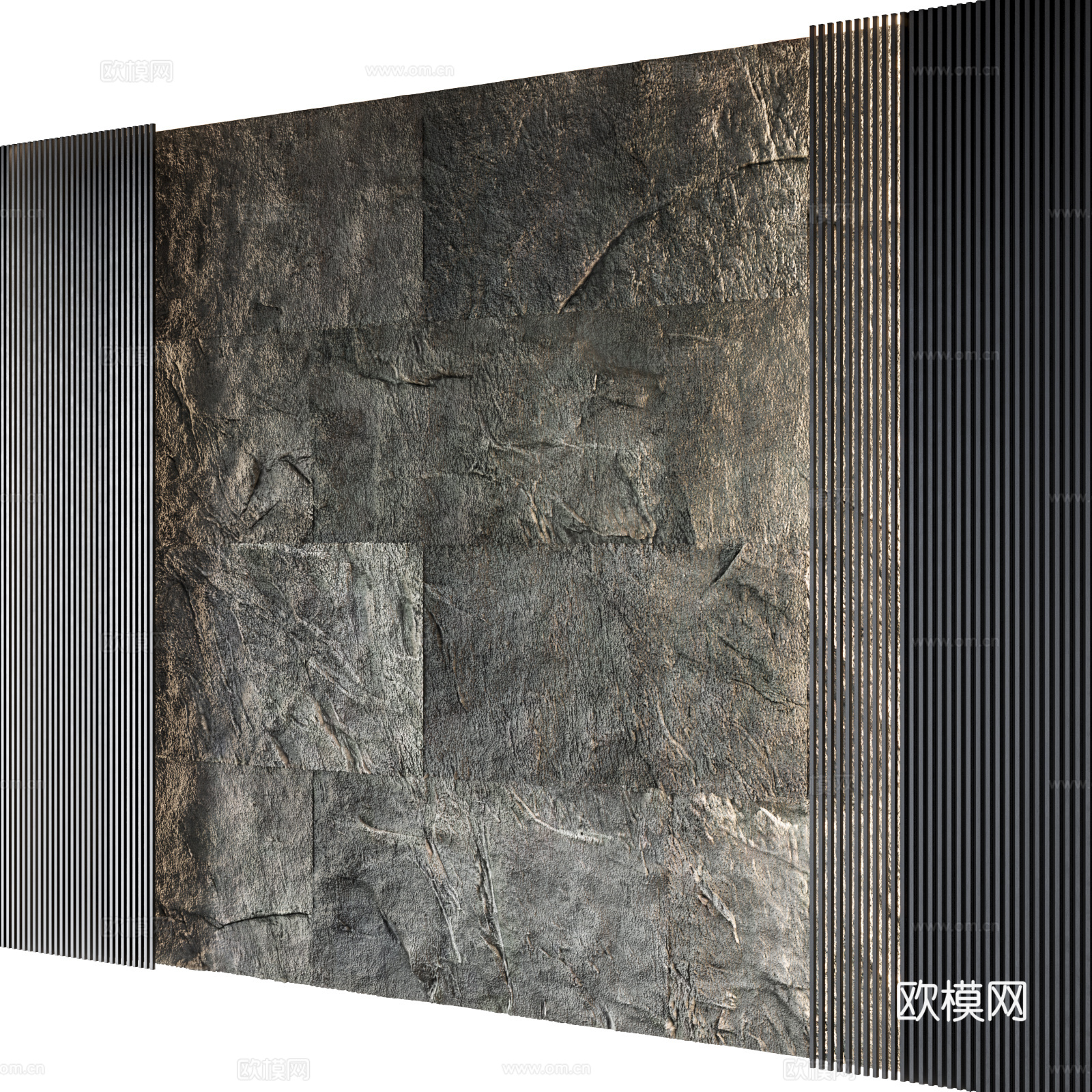 毛石造型背景墙 石材墙面 毛石背景墙 岩石背景墙3d模型下载_ID16096062_3dmax免费模型-欧模网