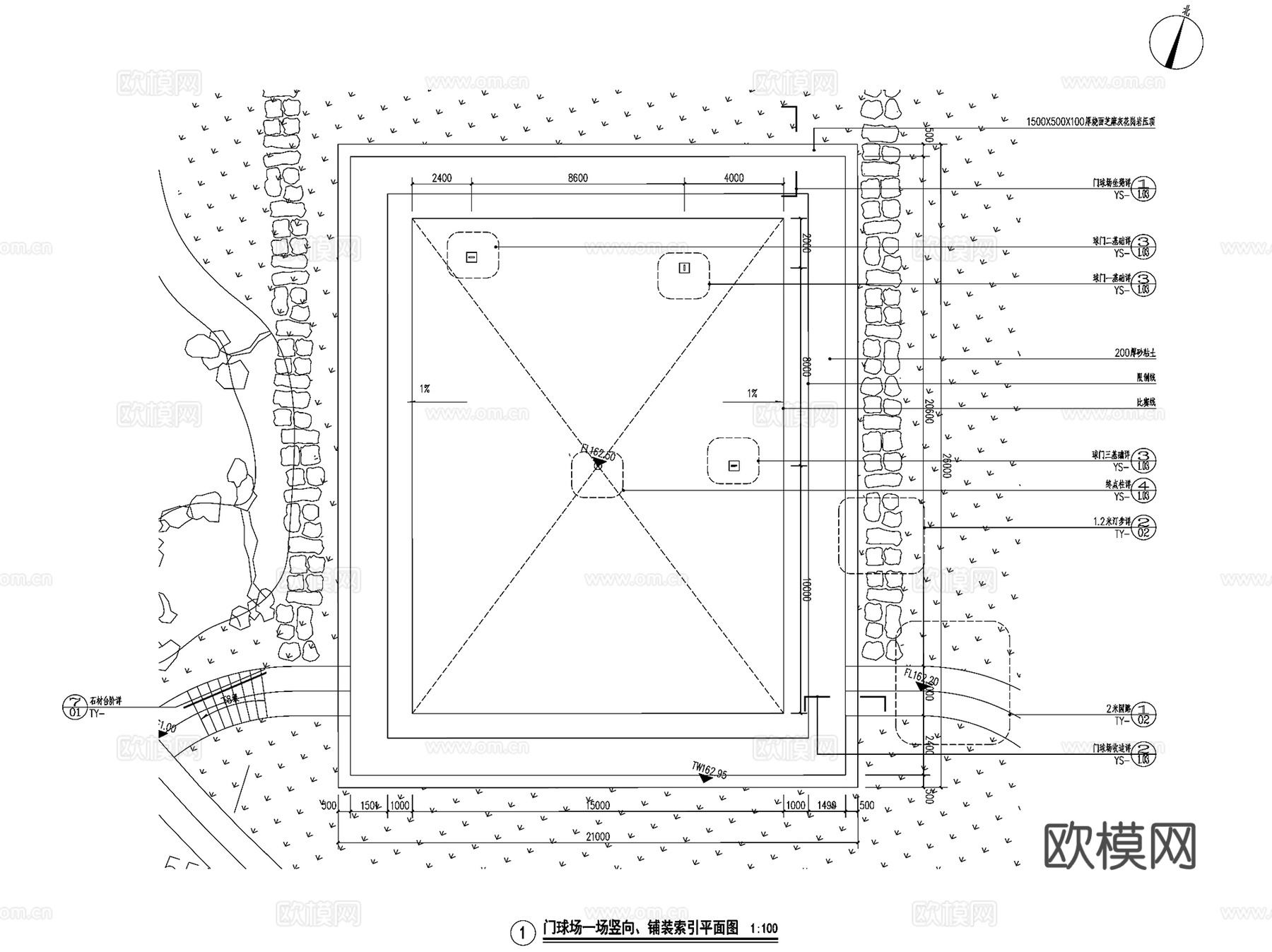 张家界白马泉高架桥滨河景观CAD施工图全套cad施工图